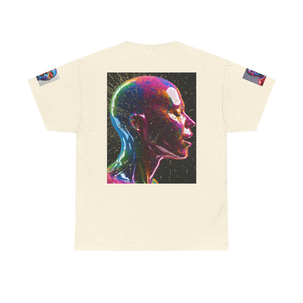 Psychedelic Head Profile Tee — Colorful Neon Abstract Portrait T-Shirt