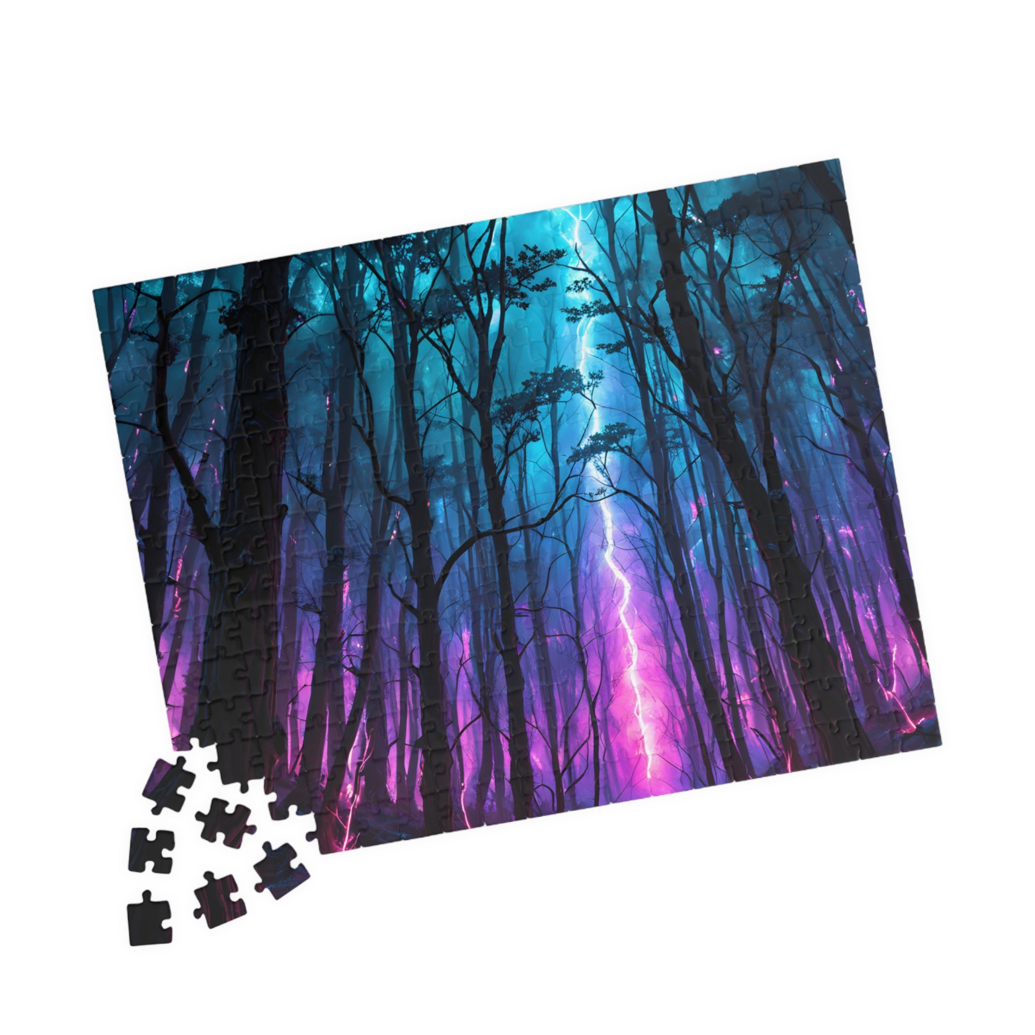 Mystic Neon Forest Puzzle — 520/1014-Piece Nightscape Jigsaw