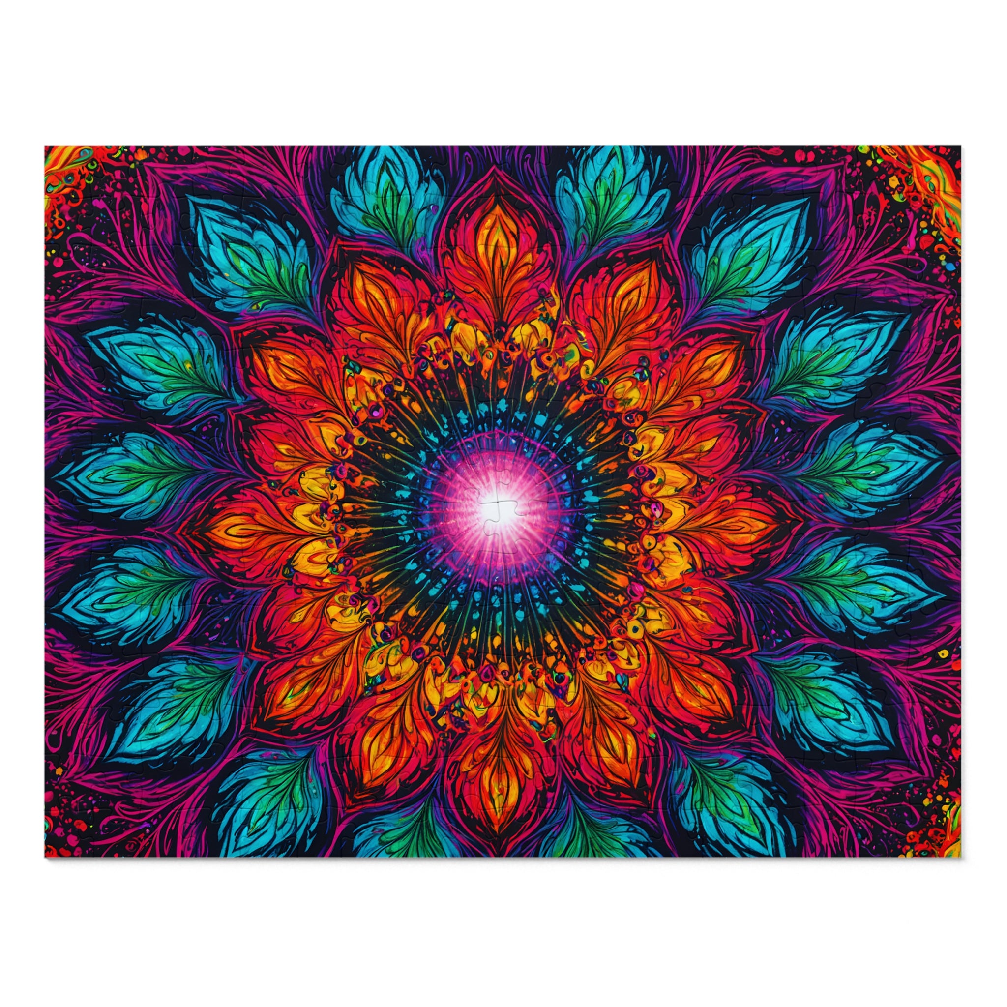 Puzzle Mandala en étain — Kaléidoscope Floral Vibrant 500 Pièces, Idée Cadeau