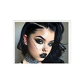 Ceramic Photo Tile — Gothic Portrait Decorative Tile (Dark Makeup, Piercing & Neck Tattoo)