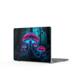 Neon Mushroom Matte MacBook Case — Glowing Forest Laptop Skin