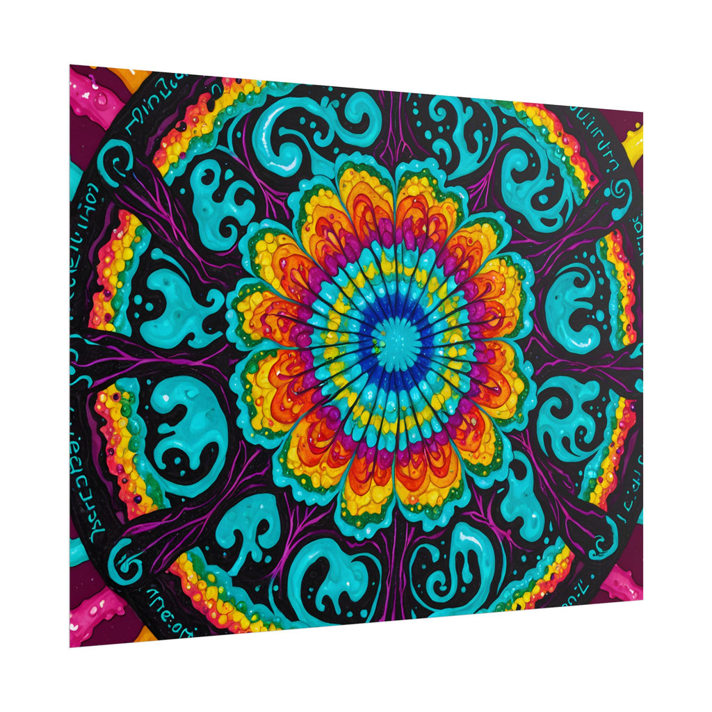 Rolled Poster — Vibrant Psychedelic Mandala Wall Art