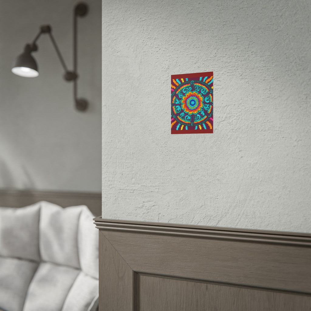 Rolled Poster — Vibrant Psychedelic Mandala Wall Art