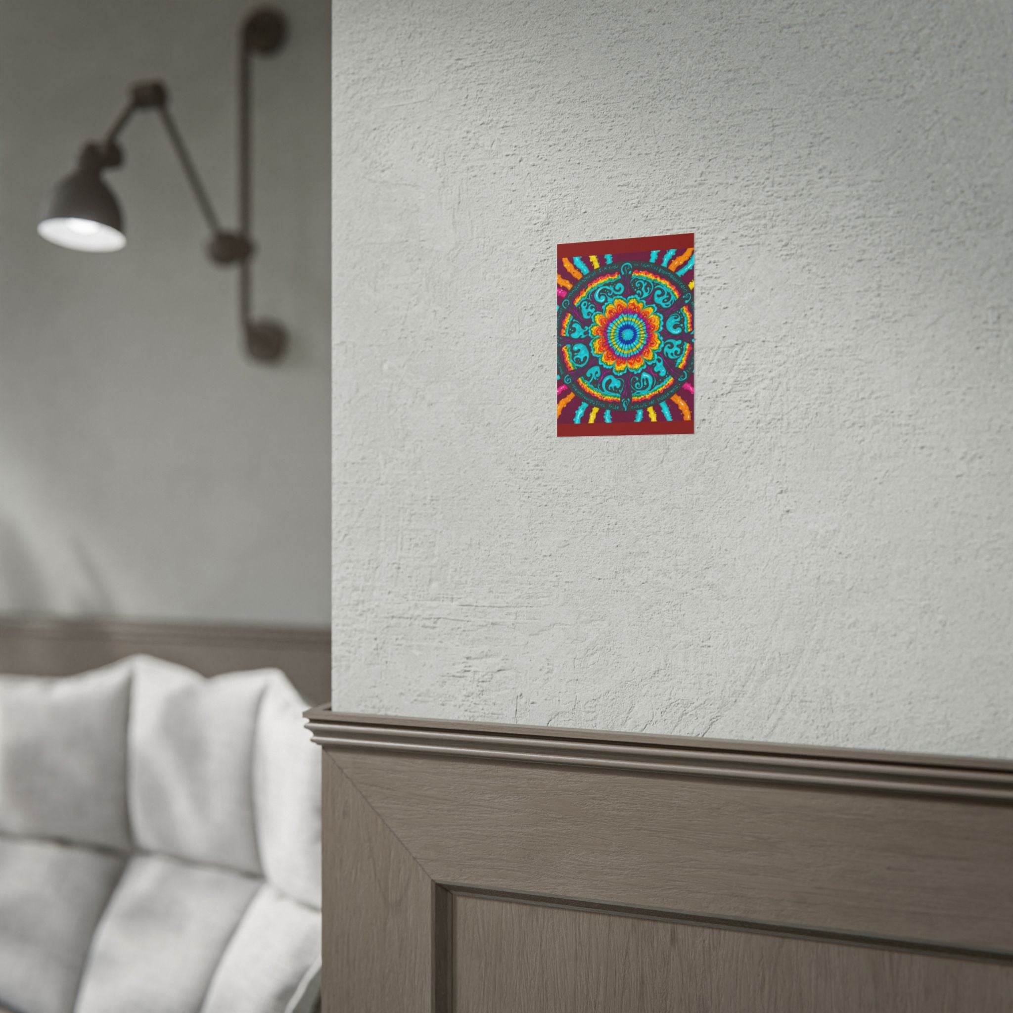 Rolled Poster — Vibrant Psychedelic Mandala Wall Art
