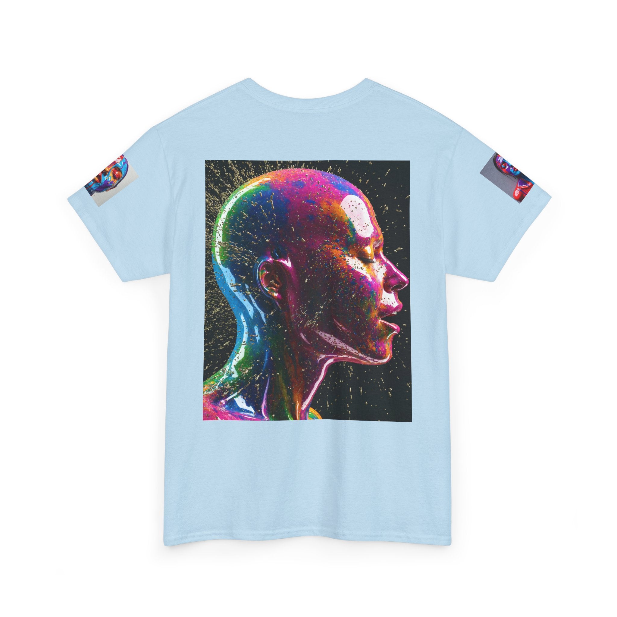 Psychedelic Head Profile Tee — Colorful Neon Abstract Portrait T-Shirt