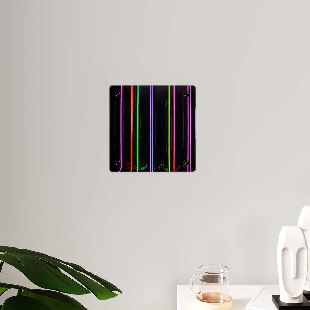 Neon Stripe Acrylic Wall Panel – Colorful Modern LED Light Art