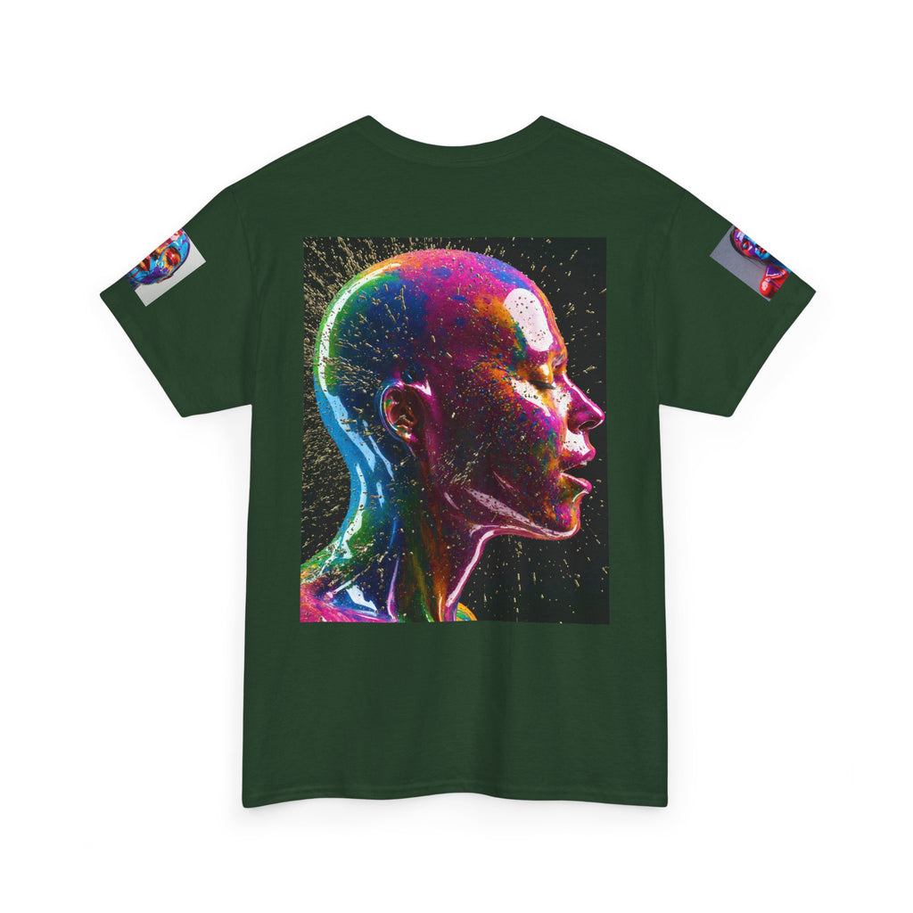 Psychedelic Head Profile Tee — Colorful Neon Abstract Portrait T-Shirt