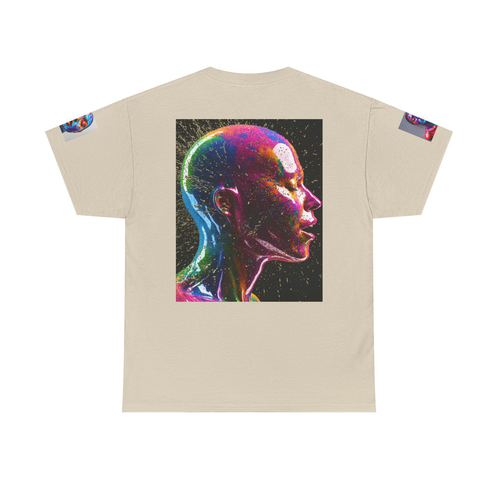Psychedelic Head Profile Tee — Colorful Neon Abstract Portrait T-Shirt
