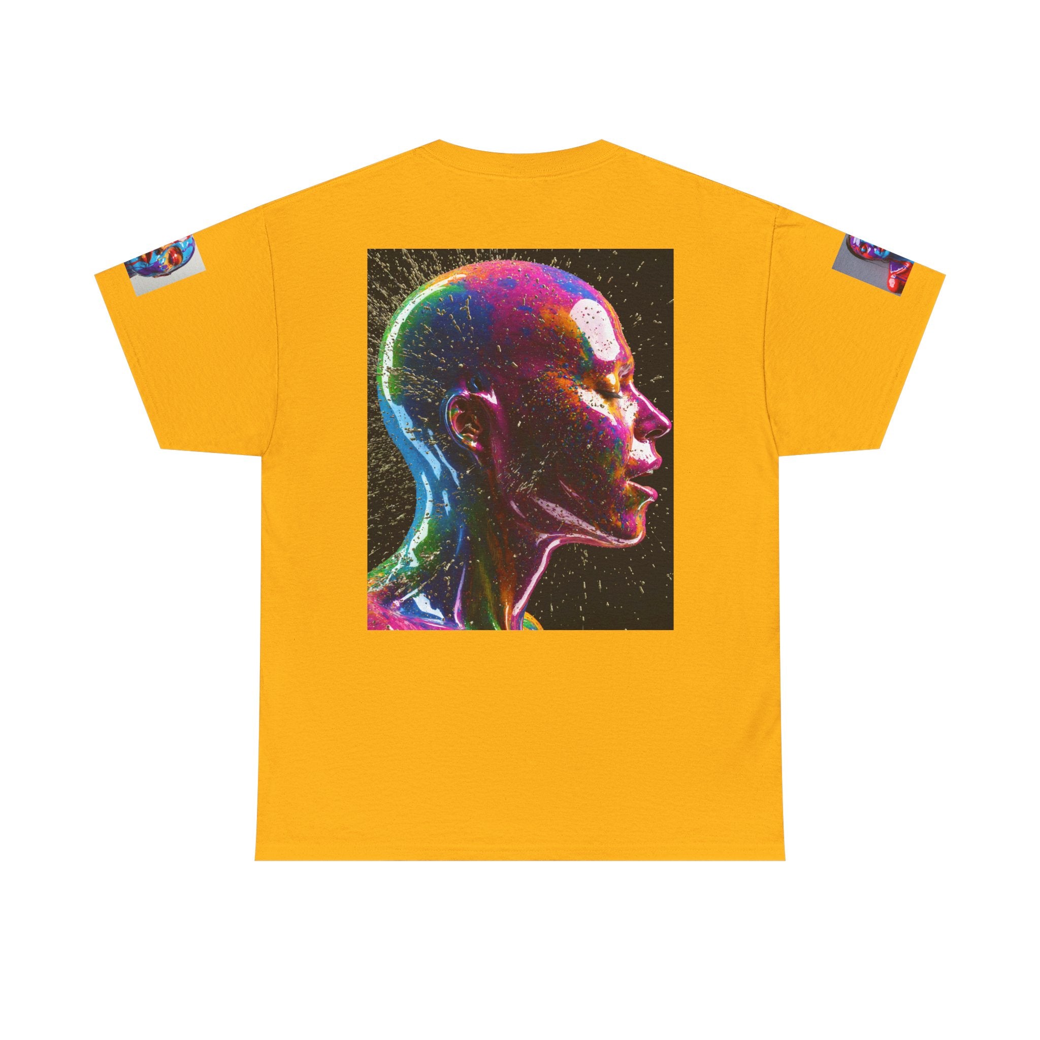 Psychedelic Head Profile Tee — Colorful Neon Abstract Portrait T-Shirt