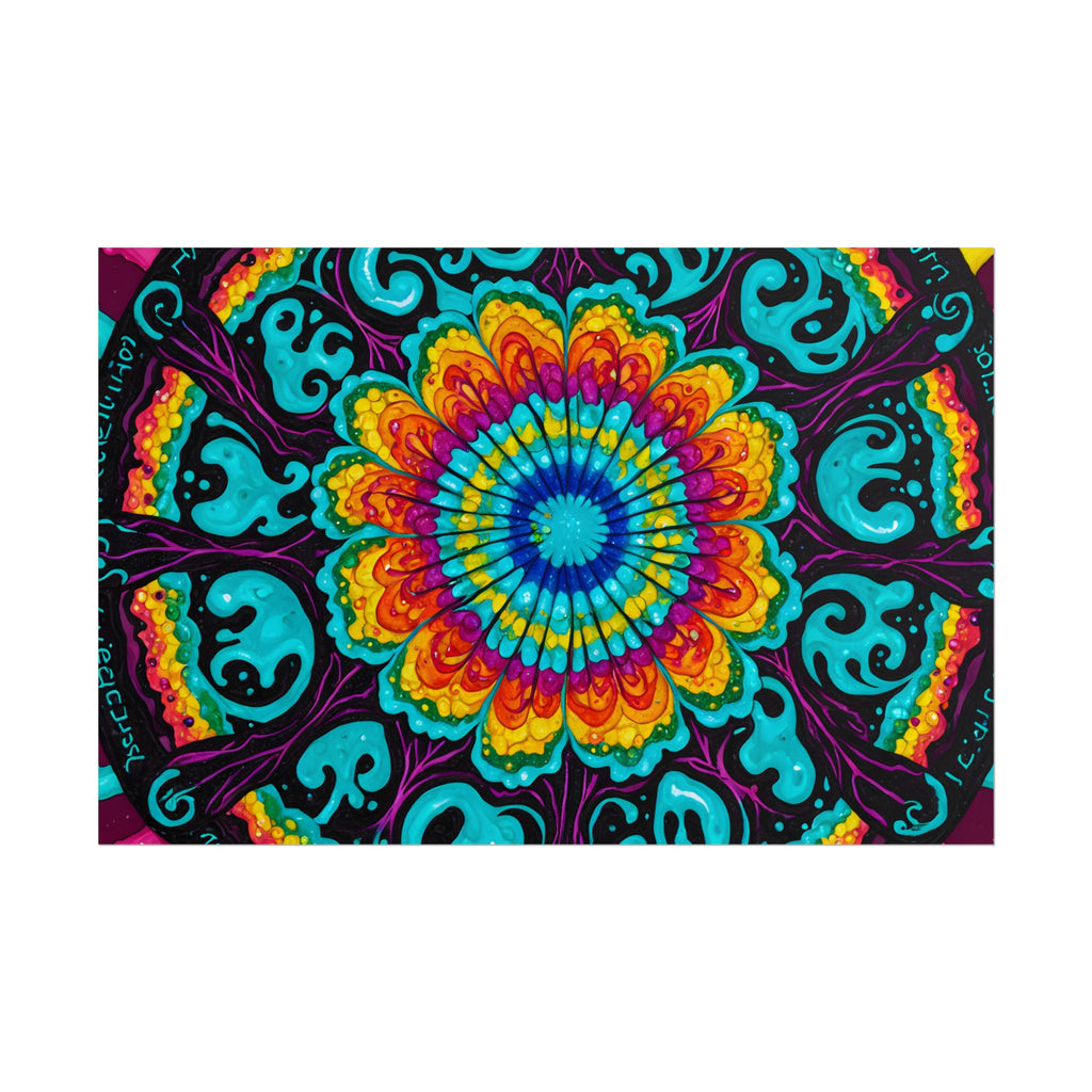 Rolled Poster — Vibrant Psychedelic Mandala Wall Art