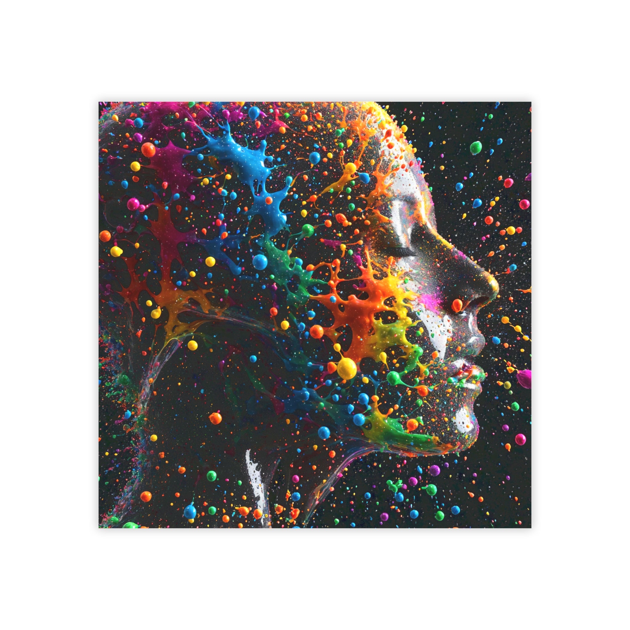 Color Splash Face Post-it Note Pads — Artistic Neon Sticky Notes