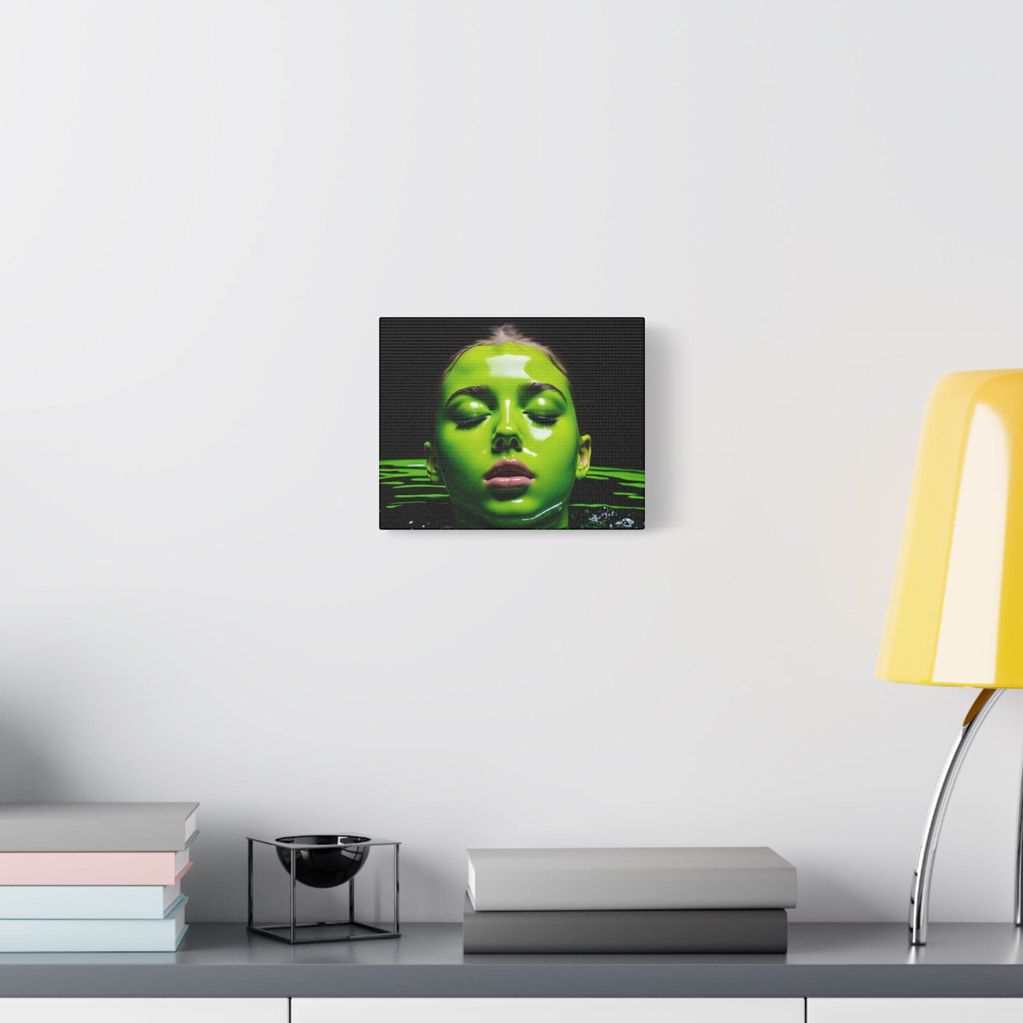 Neon Green Portrait Matte Canvas Print — Stretched Wall Art