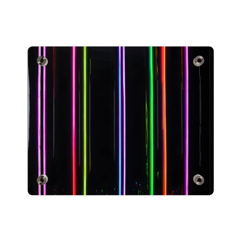Neon Stripe Acrylic Wall Panel – Colorful Modern LED Light Art