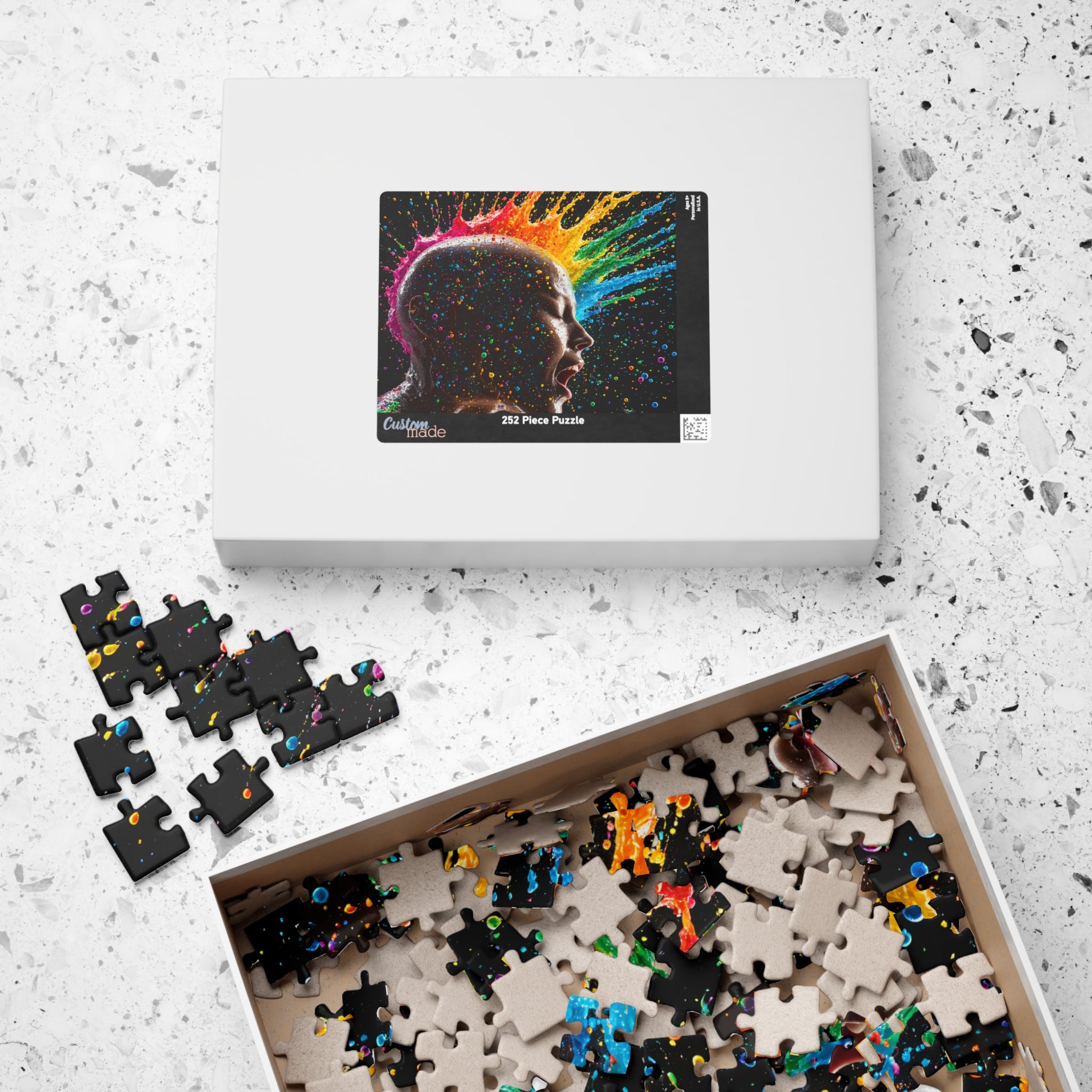 Psychedelic Rainbow Mind Jigsaw Puzzle — Color Explosion Art Puzzle (110–1014 pcs)