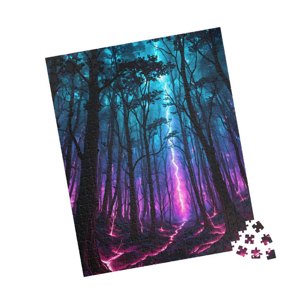 Mystic Neon Forest Puzzle — 520/1014-Piece Nightscape Jigsaw