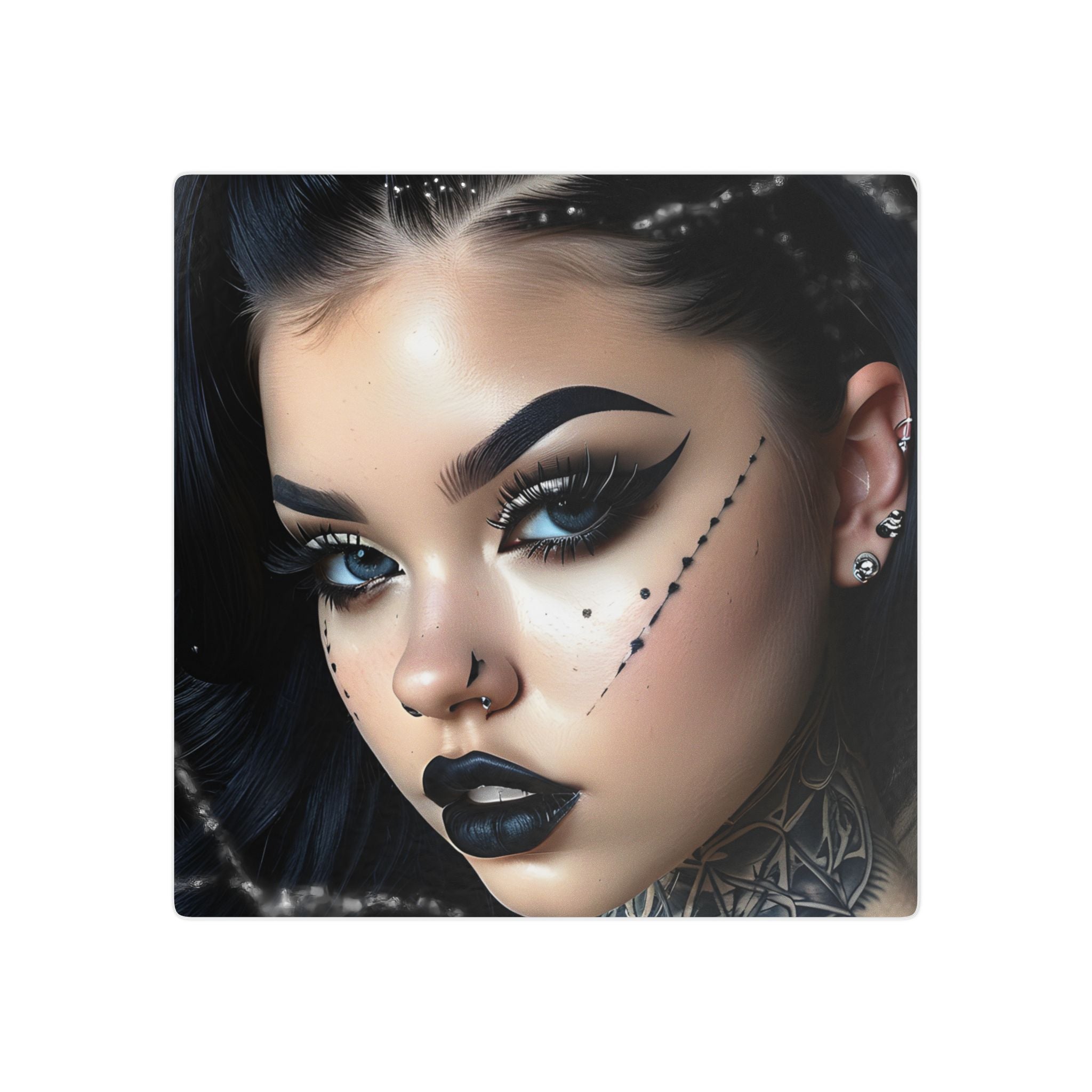 Tatouages temporaires visage gothique glamour – accent de points de larmes noirs pour maquillage des joues et des yeux