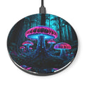 Neon Mushroom Trippy Wireless Charger — Glowing Fantasy Qi Charging Pad