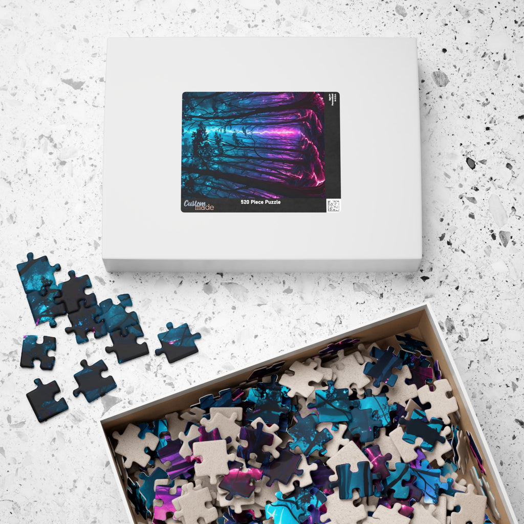 Mystic Neon Forest Puzzle — 520/1014-Piece Nightscape Jigsaw