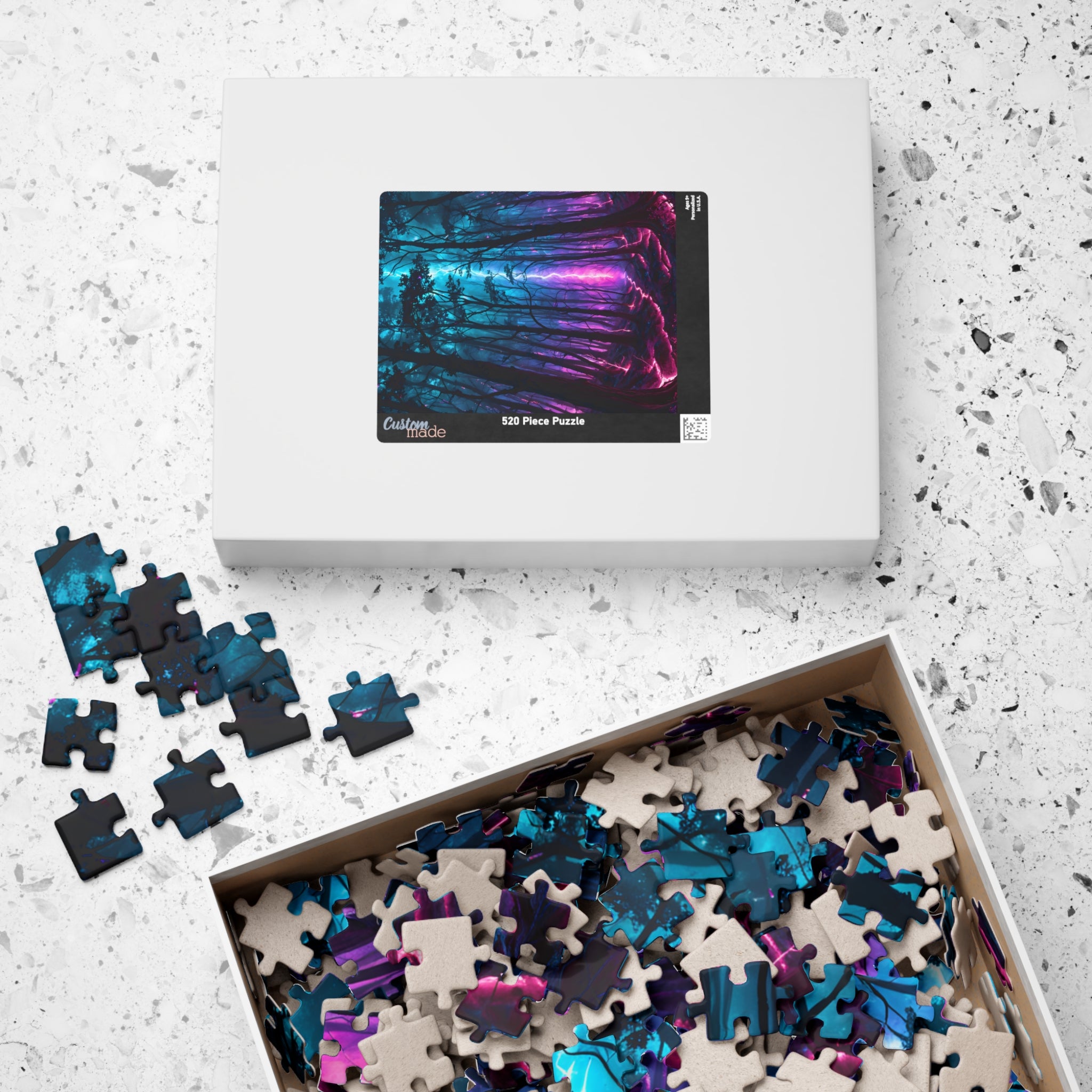 Mystic Neon Forest Puzzle — 520/1014-Piece Nightscape Jigsaw