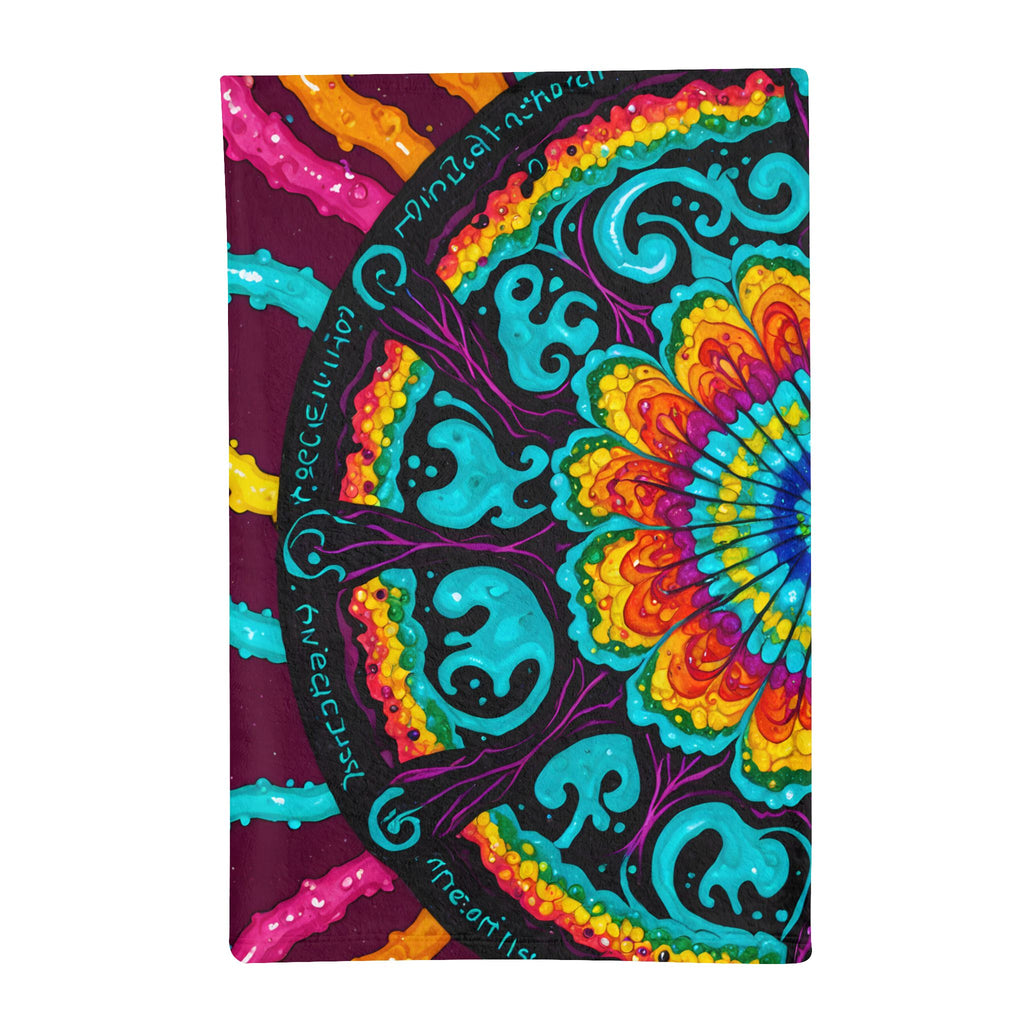 Minky Sleeping Bag – Trippy Vibrant Boho Mandala Plush Sleeping Bag
