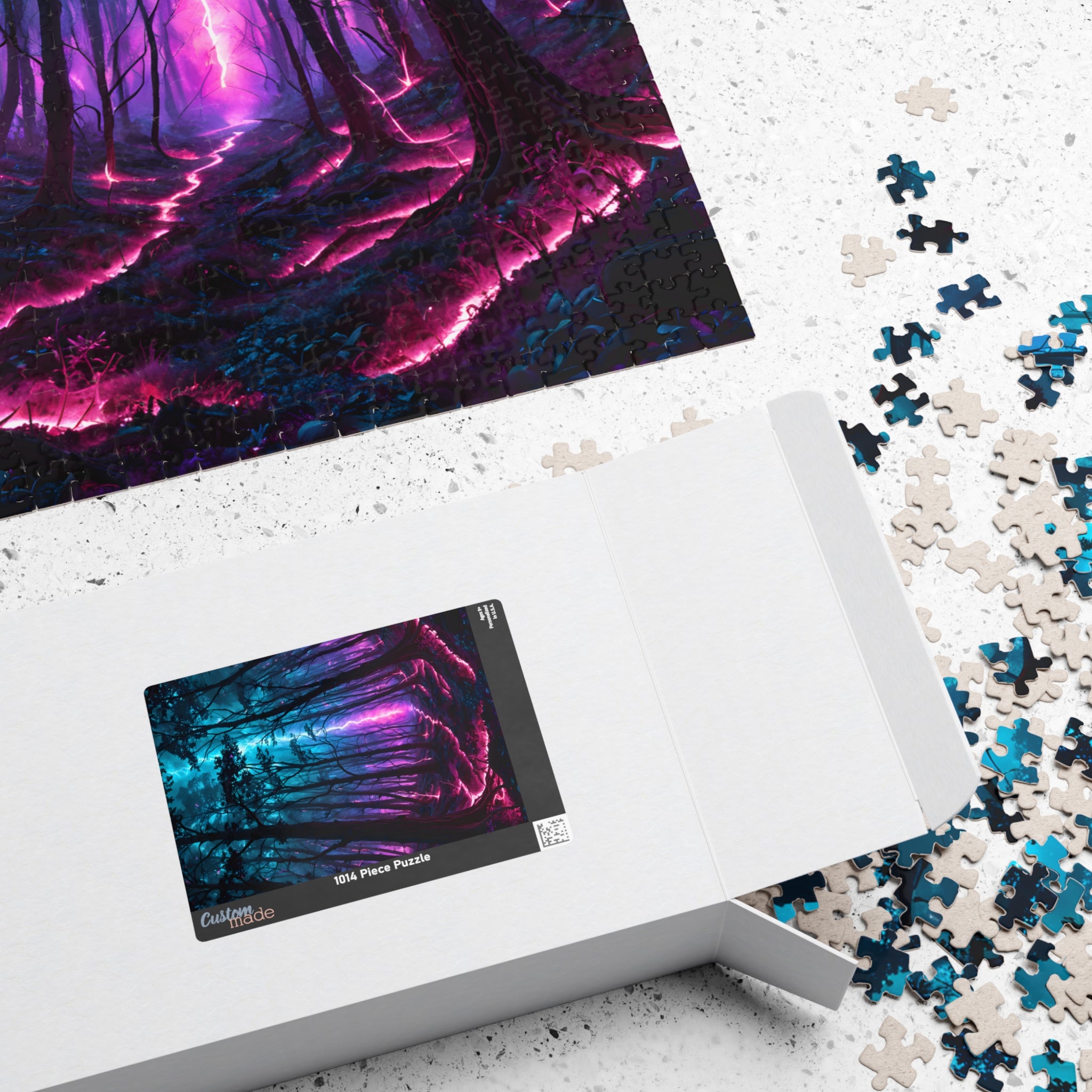 Mystic Neon Forest Puzzle — 520/1014-Piece Nightscape Jigsaw