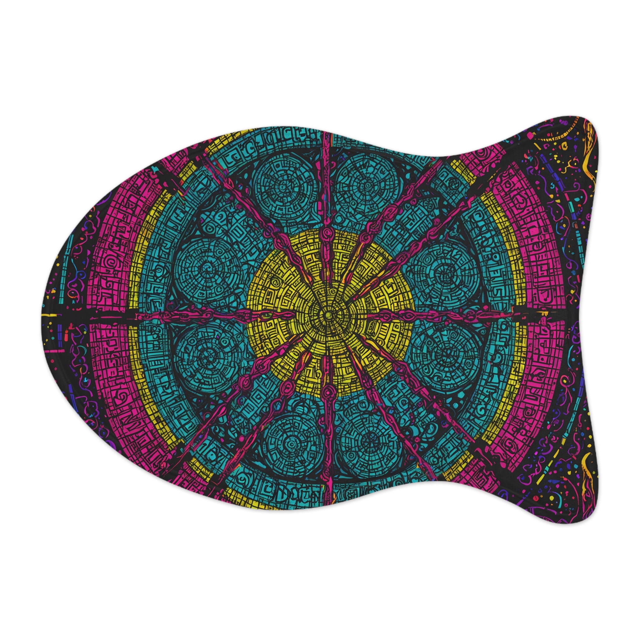 Boho Mandala Pet Feeding Mat — Colorful Non-Slip Placemat for Dogs & Cats