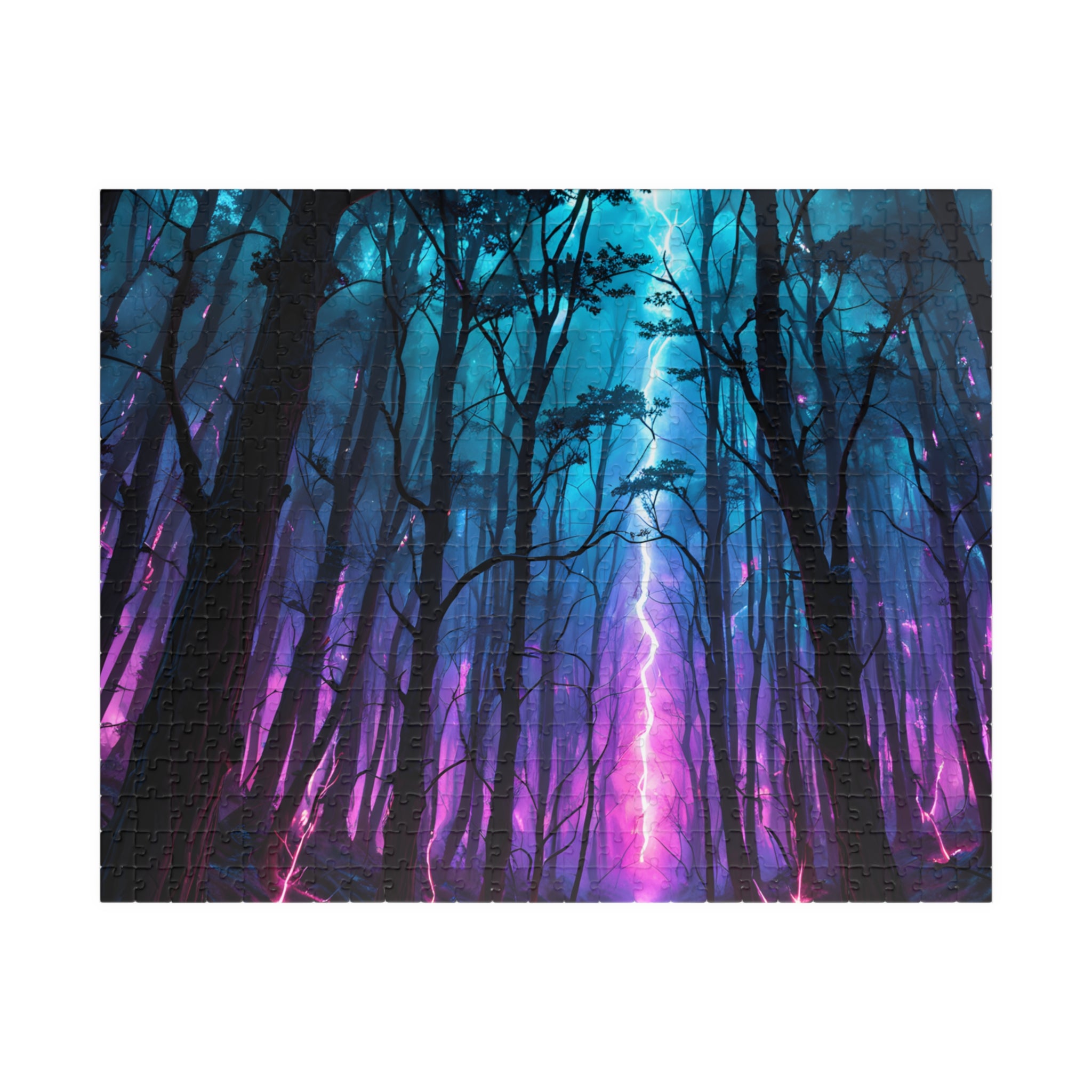 Puzzle Forêt mystique au néon – Puzzle de paysage nocturne 520/1014 pièces