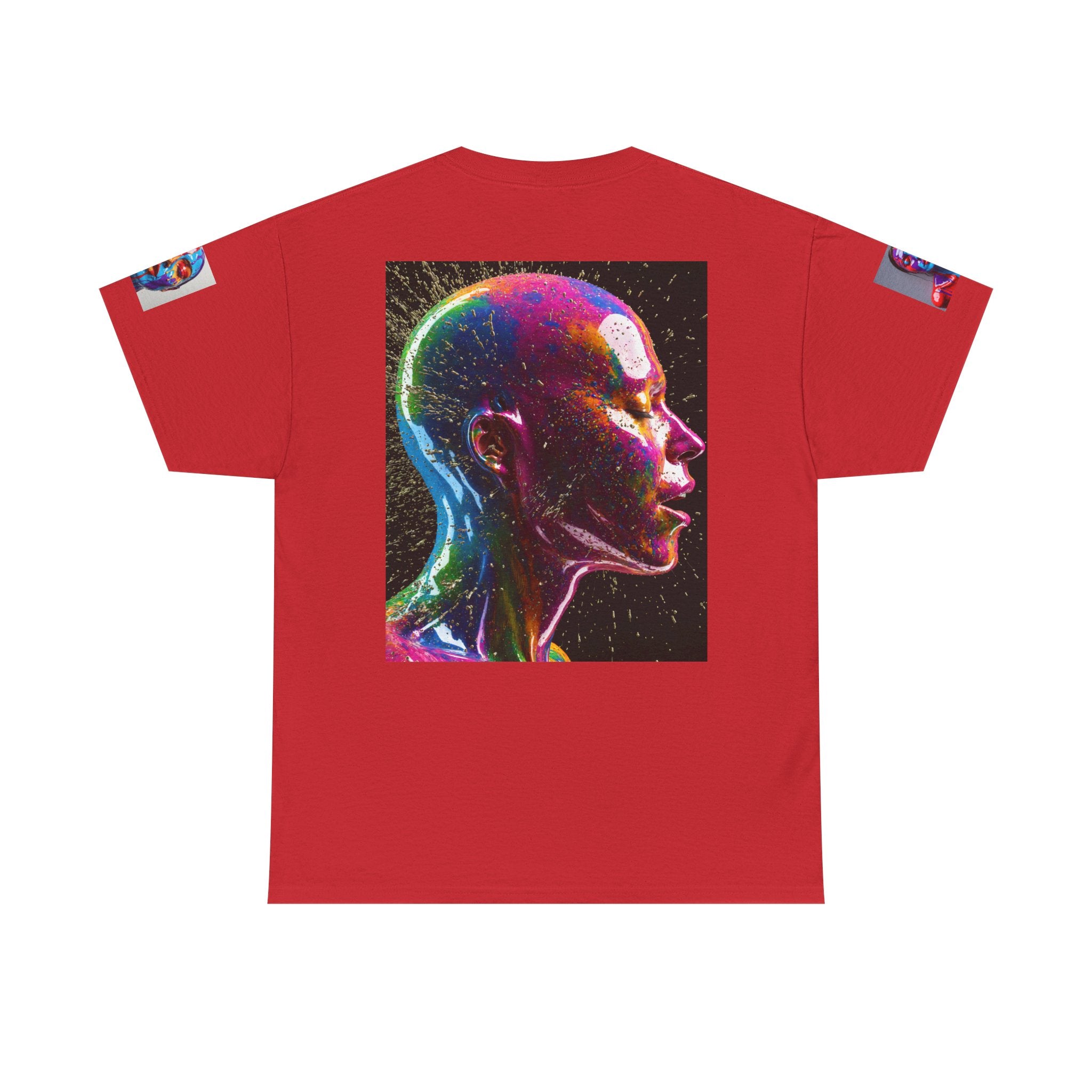 Psychedelic Head Profile Tee — Colorful Neon Abstract Portrait T-Shirt