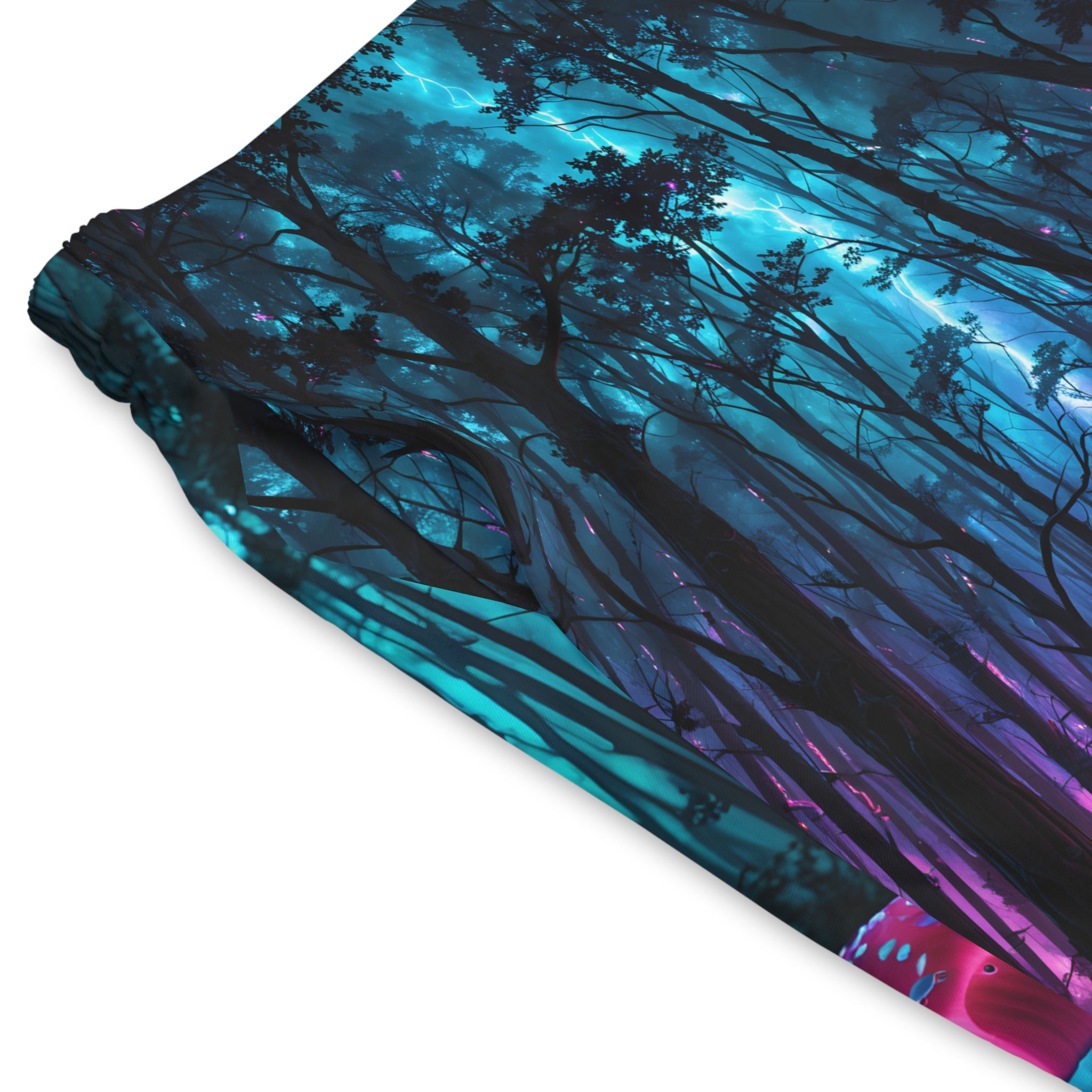 Short de bain Psychedelic Forest — Imprimé champignons néon arc-en-ciel