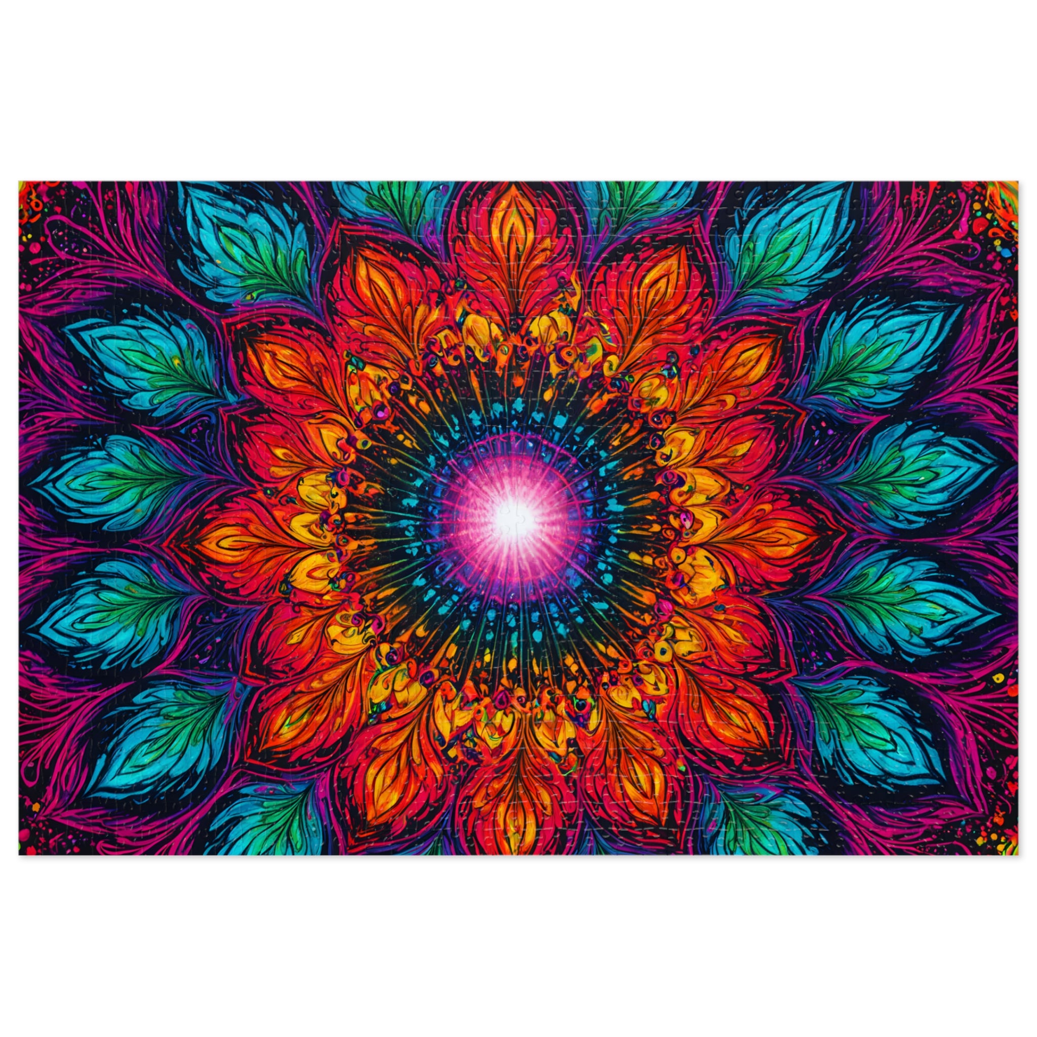 Puzzle Mandala en étain — Kaléidoscope Floral Vibrant 500 Pièces, Idée Cadeau