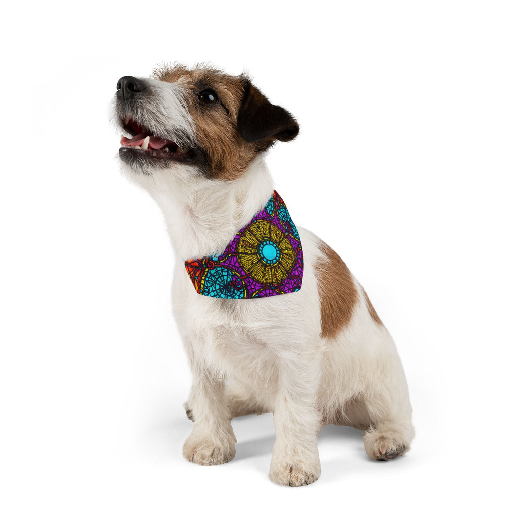 Pet Bandana — Colorful Mandala Stained Glass Collar Bandana for Dogs & Cats