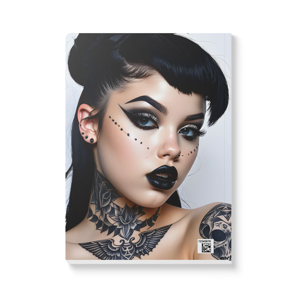 Goth Beauty Softcover Journal — Tattooed Dark Glam Portrait Notebook