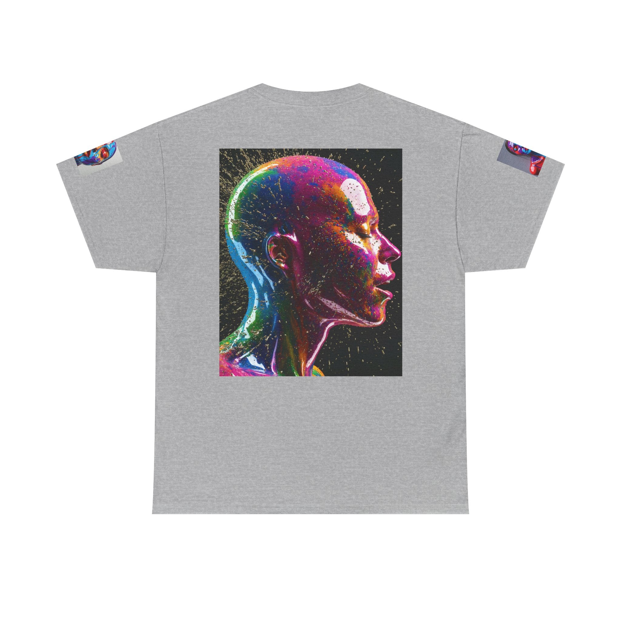 Psychedelic Head Profile Tee — Colorful Neon Abstract Portrait T-Shirt
