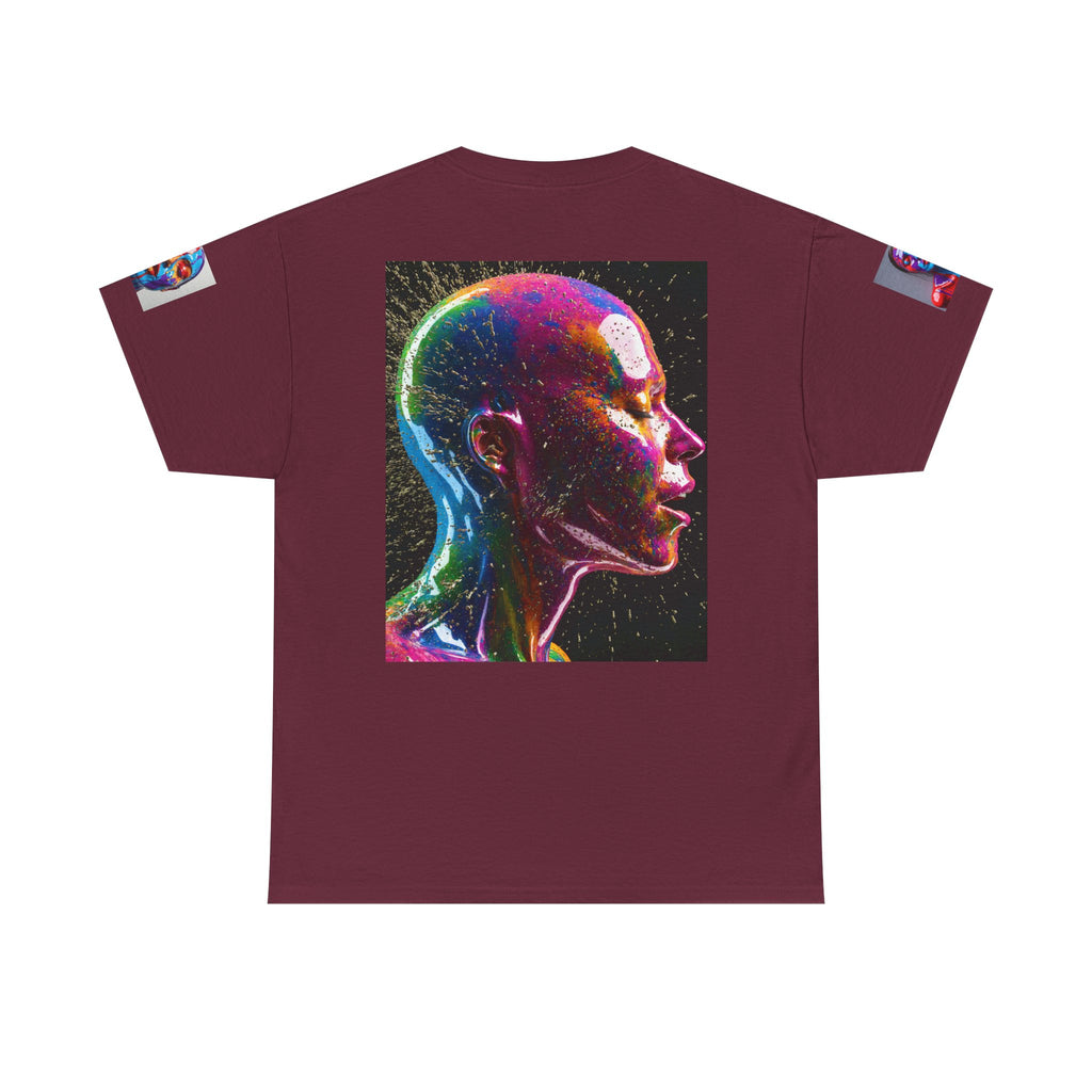 Psychedelic Head Profile Tee — Colorful Neon Abstract Portrait T-Shirt