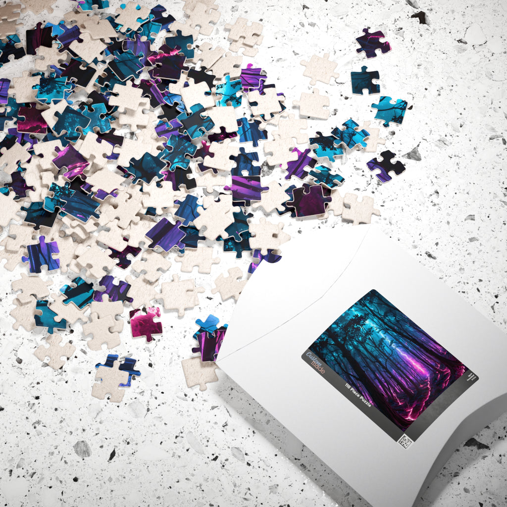Mystic Neon Forest Puzzle — 520/1014-Piece Nightscape Jigsaw