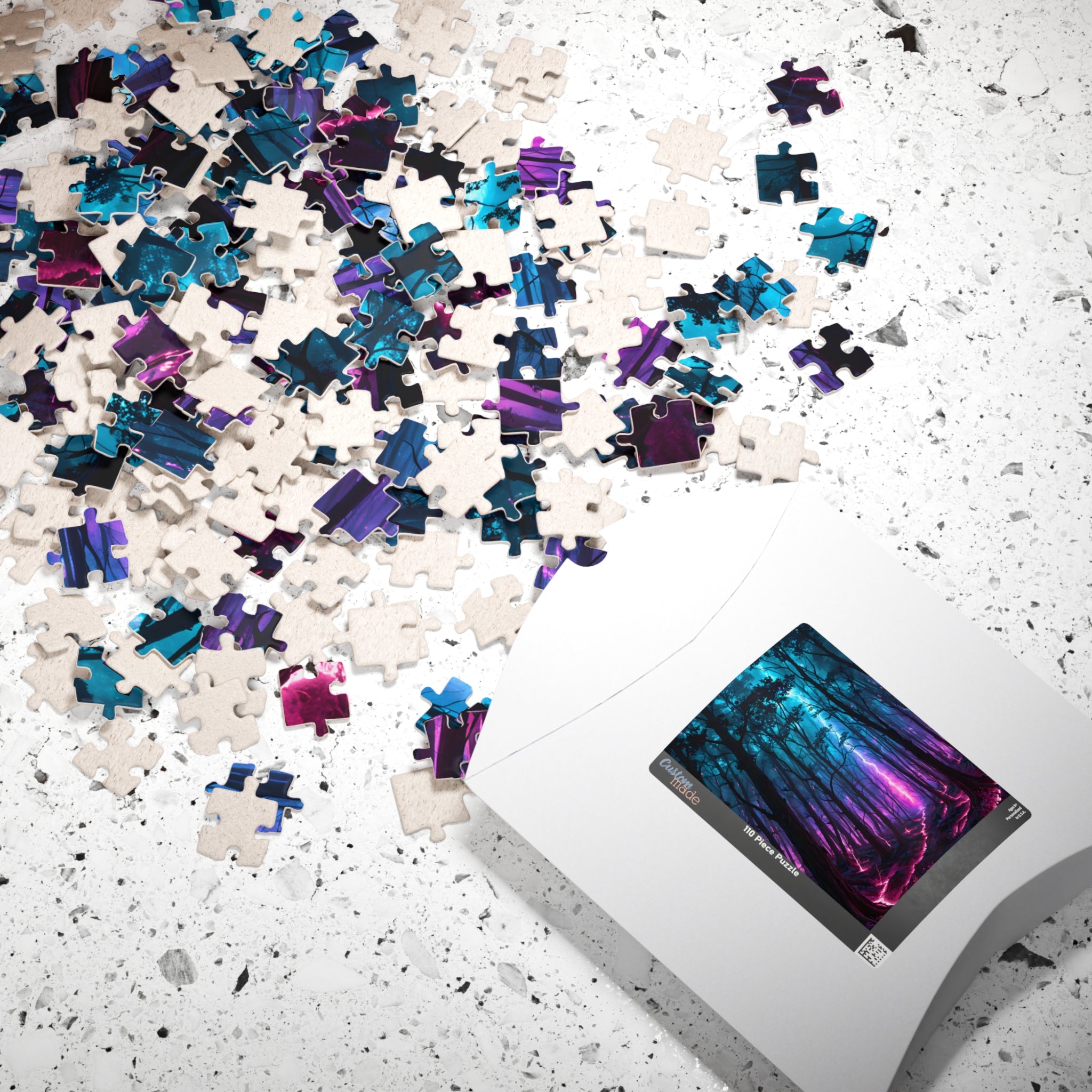 Mystic Neon Forest Puzzle — 520/1014-Piece Nightscape Jigsaw