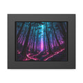 Neon Forest Framed Art Print — Mystical Purple & Teal Fantasy Poster