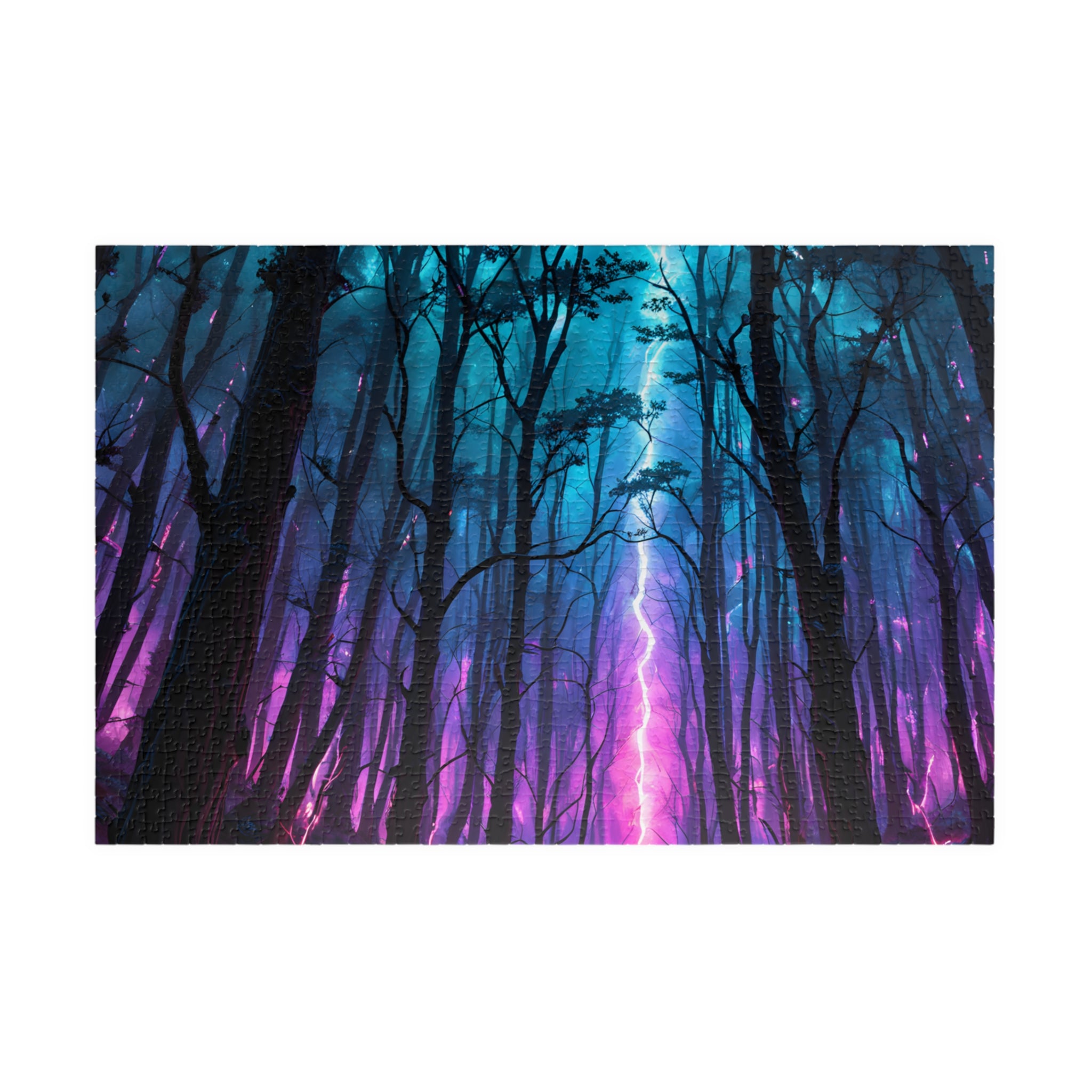 Puzzle Forêt mystique au néon – Puzzle de paysage nocturne 520/1014 pièces