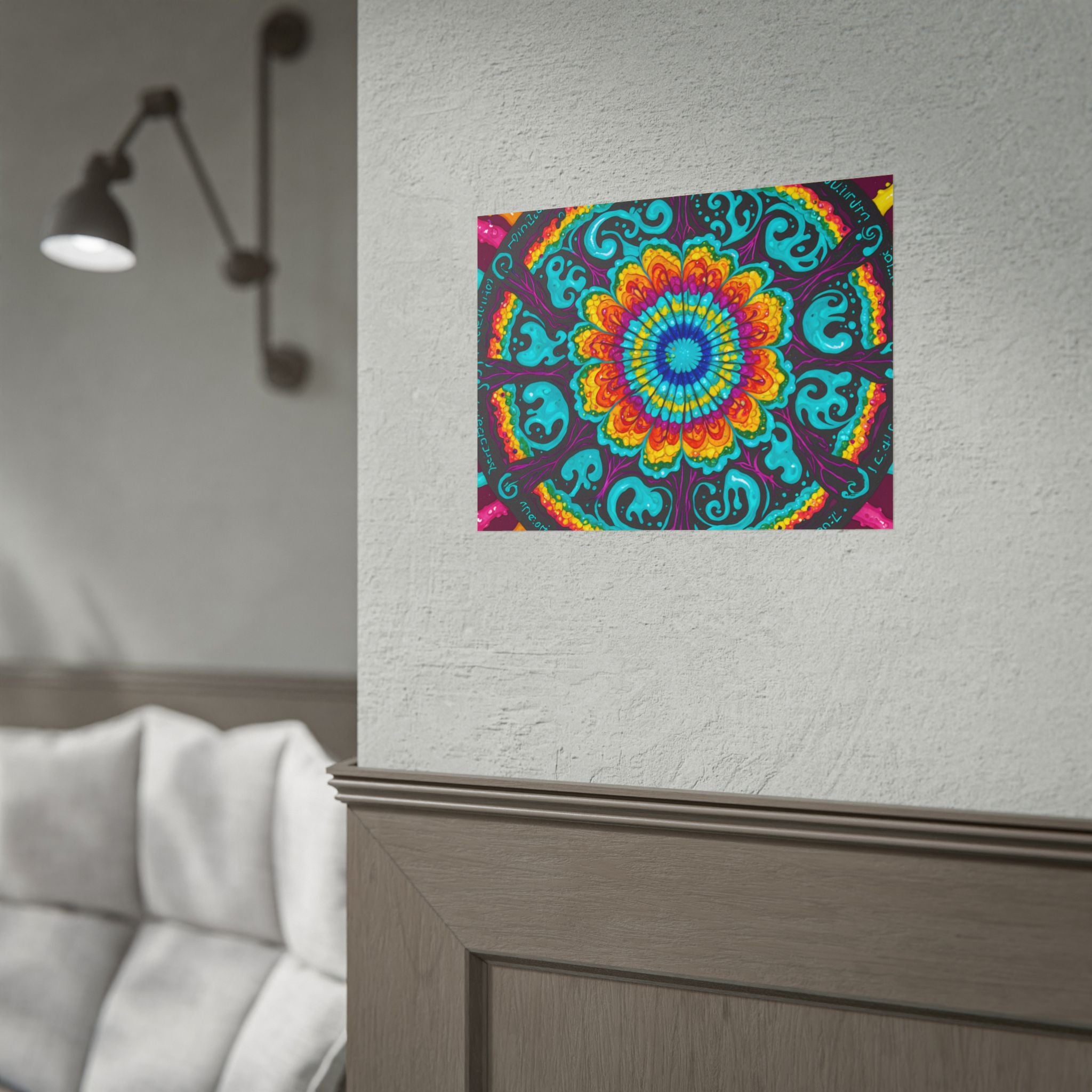 Rolled Poster — Vibrant Psychedelic Mandala Wall Art