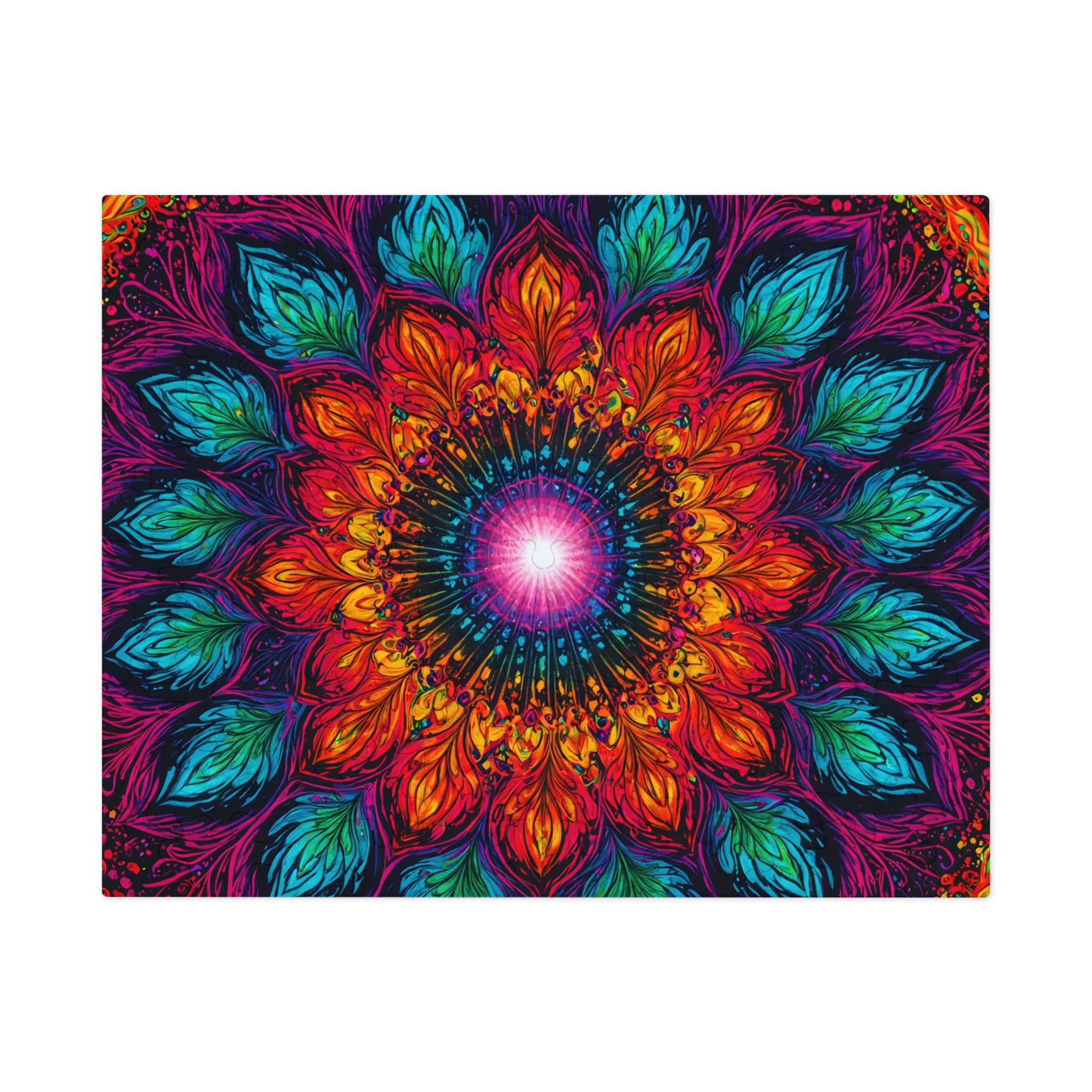 Puzzle Mandala en étain — Kaléidoscope Floral Vibrant 500 Pièces, Idée Cadeau