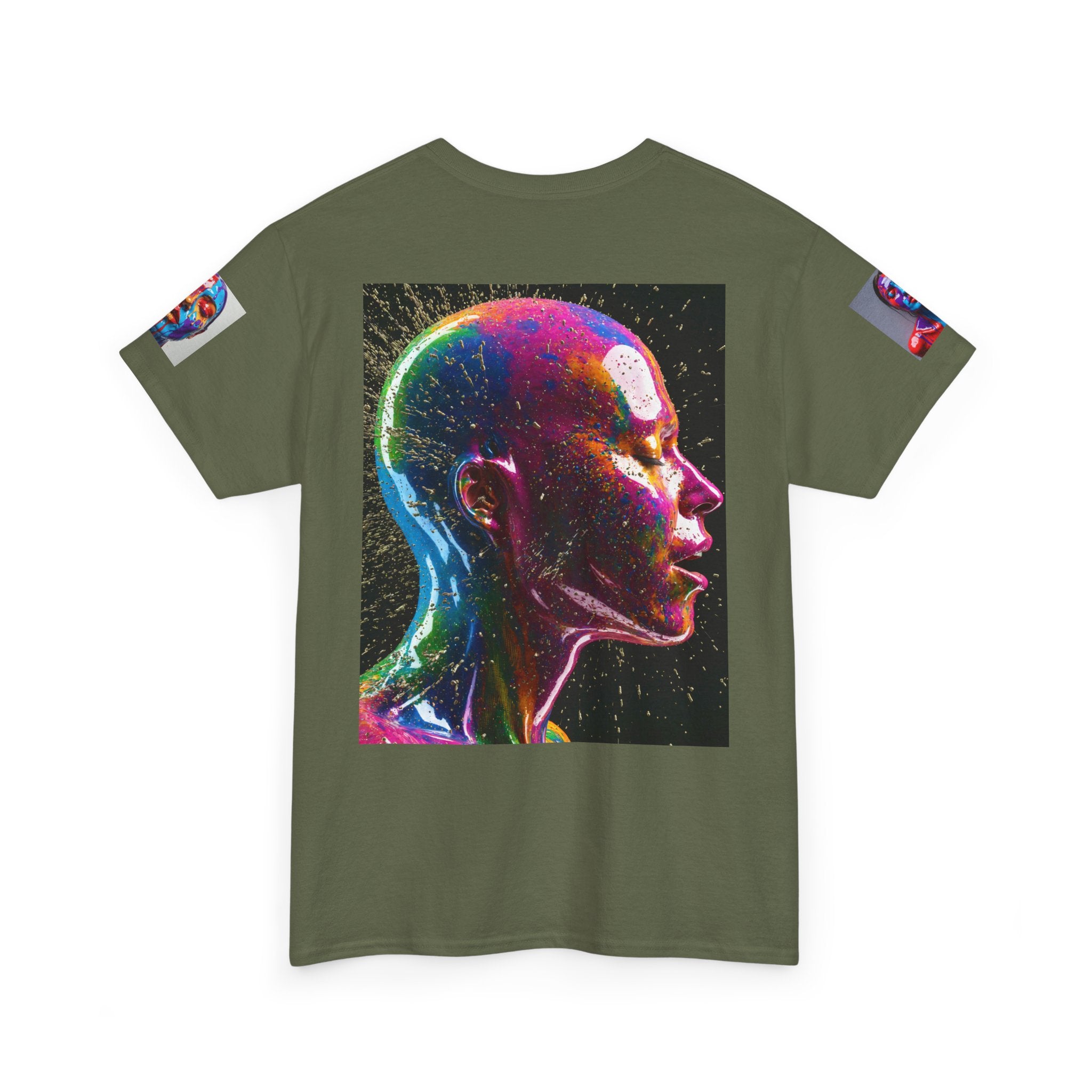 Psychedelic Head Profile Tee — Colorful Neon Abstract Portrait T-Shirt