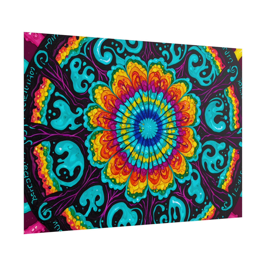 Rolled Poster — Vibrant Psychedelic Mandala Wall Art
