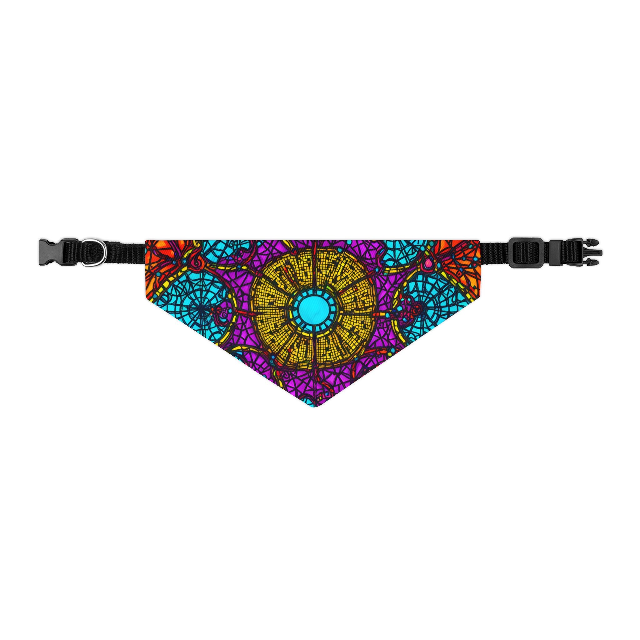 Pet Bandana — Colorful Mandala Stained Glass Collar Bandana for Dogs & Cats