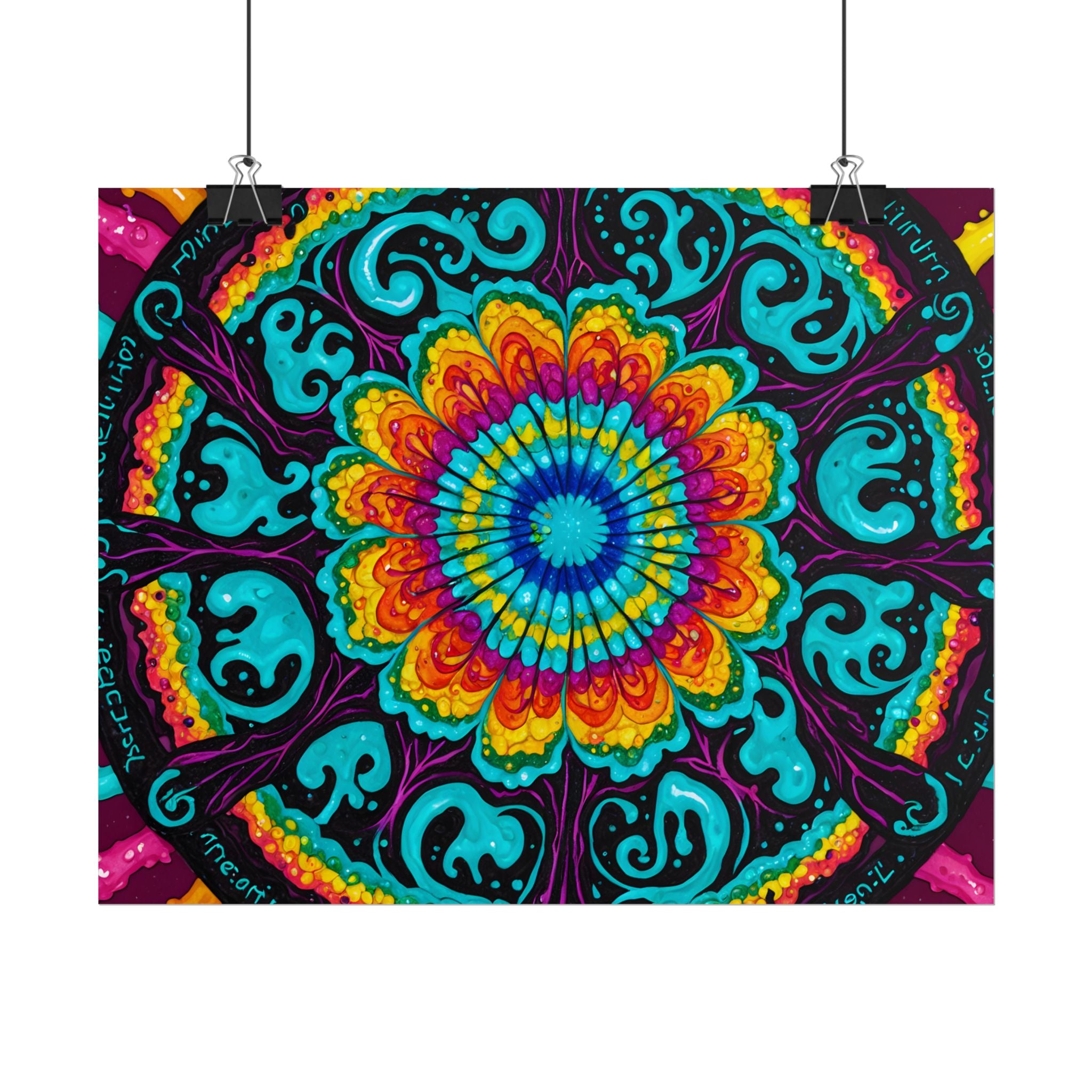 Rolled Poster — Vibrant Psychedelic Mandala Wall Art