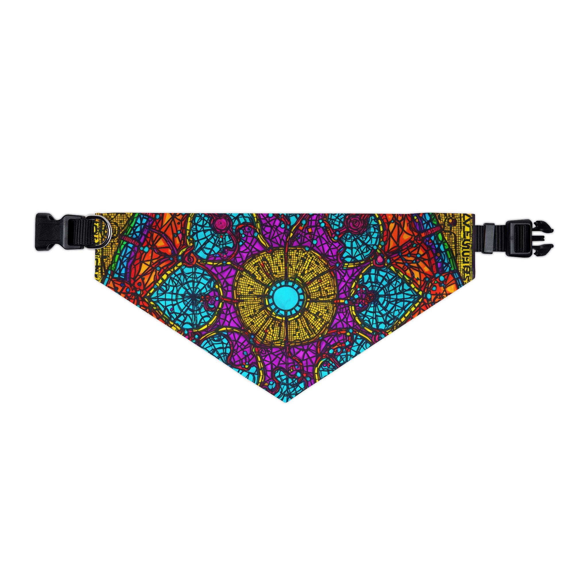 Pet Bandana — Colorful Mandala Stained Glass Collar Bandana for Dogs & Cats
