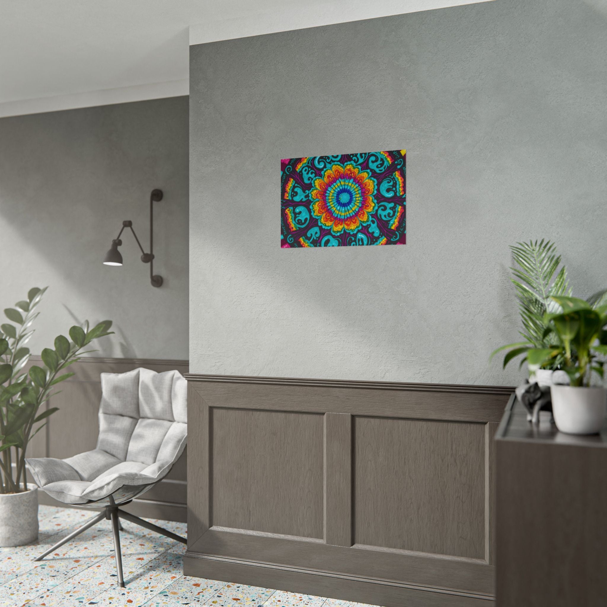 Rolled Poster — Vibrant Psychedelic Mandala Wall Art