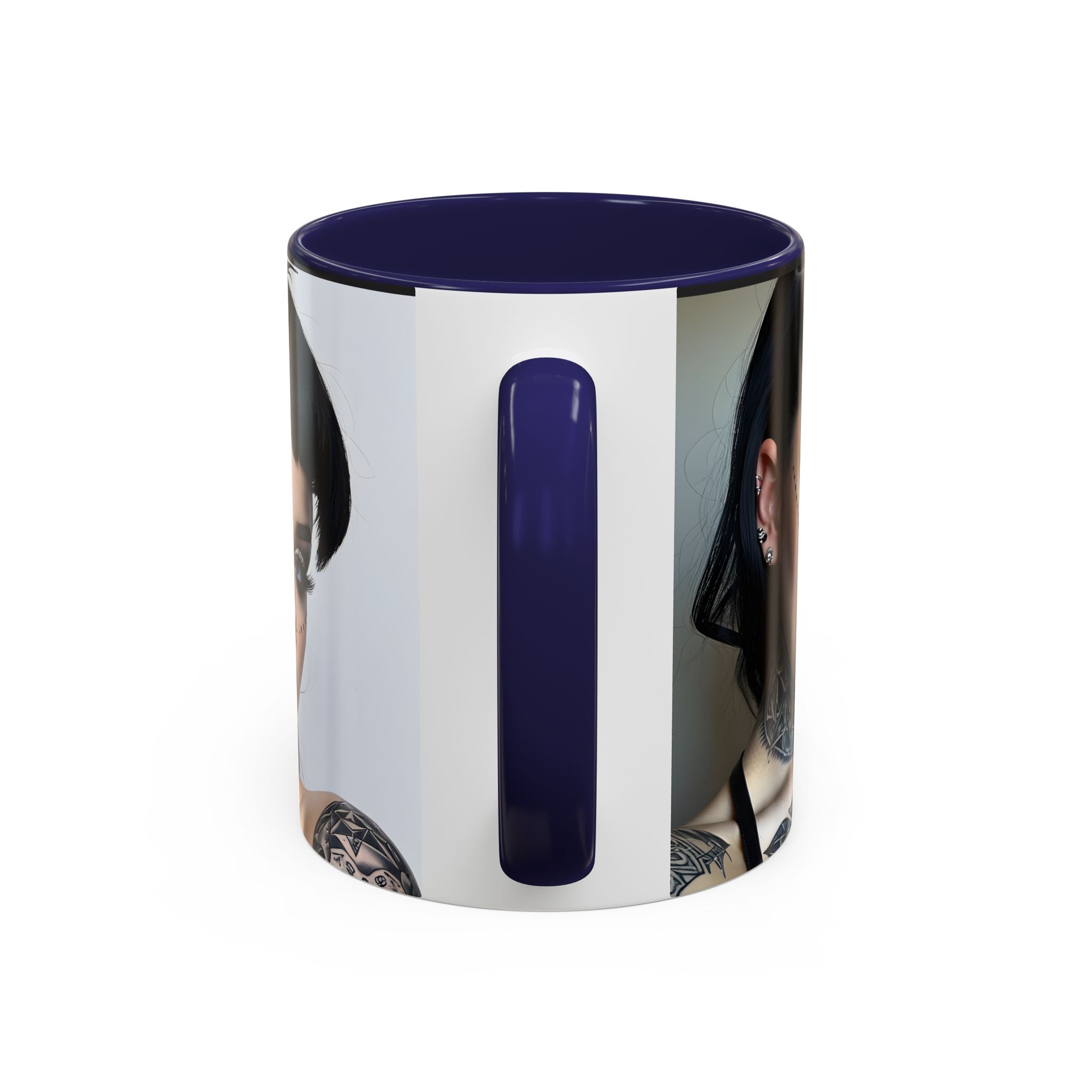 Goth Tattoo Girl Accent Coffee Mug – 11/15oz Black-Lined Ceramic