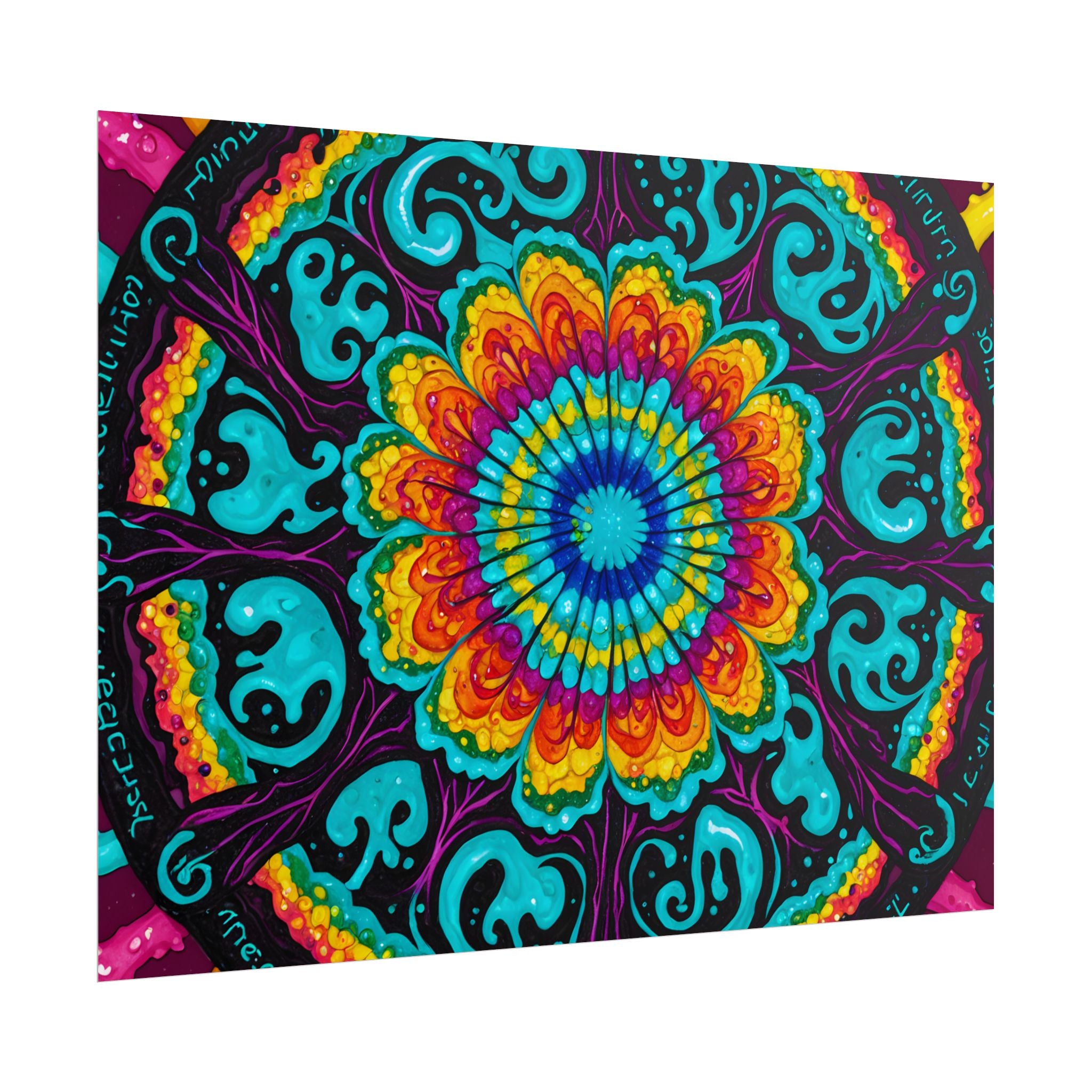 Rolled Poster — Vibrant Psychedelic Mandala Wall Art