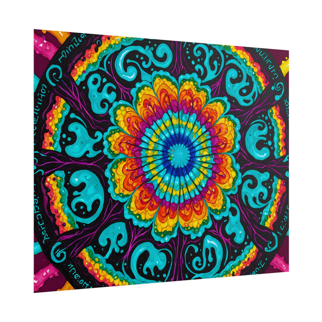 Rolled Poster — Vibrant Psychedelic Mandala Wall Art