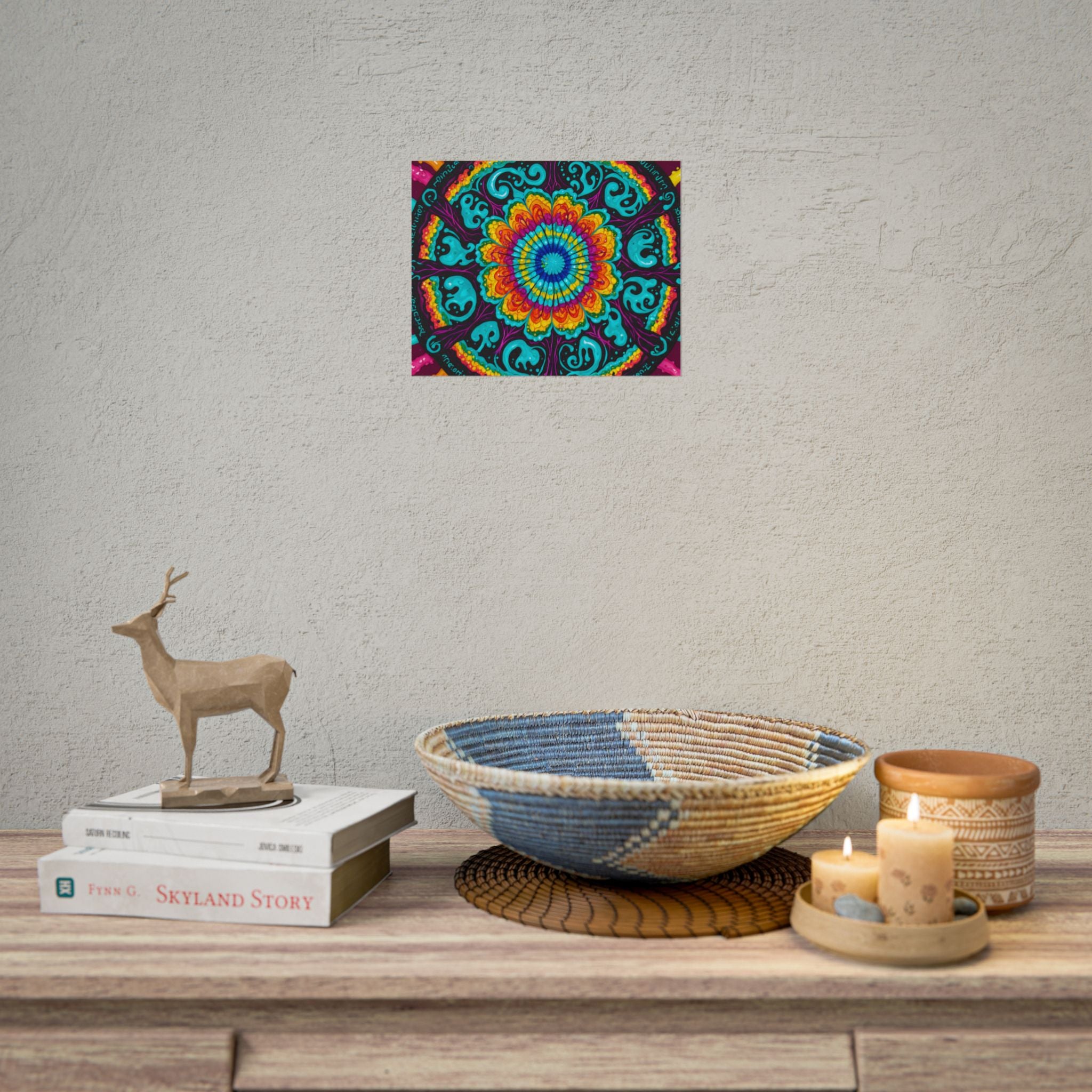 Rolled Poster — Vibrant Psychedelic Mandala Wall Art